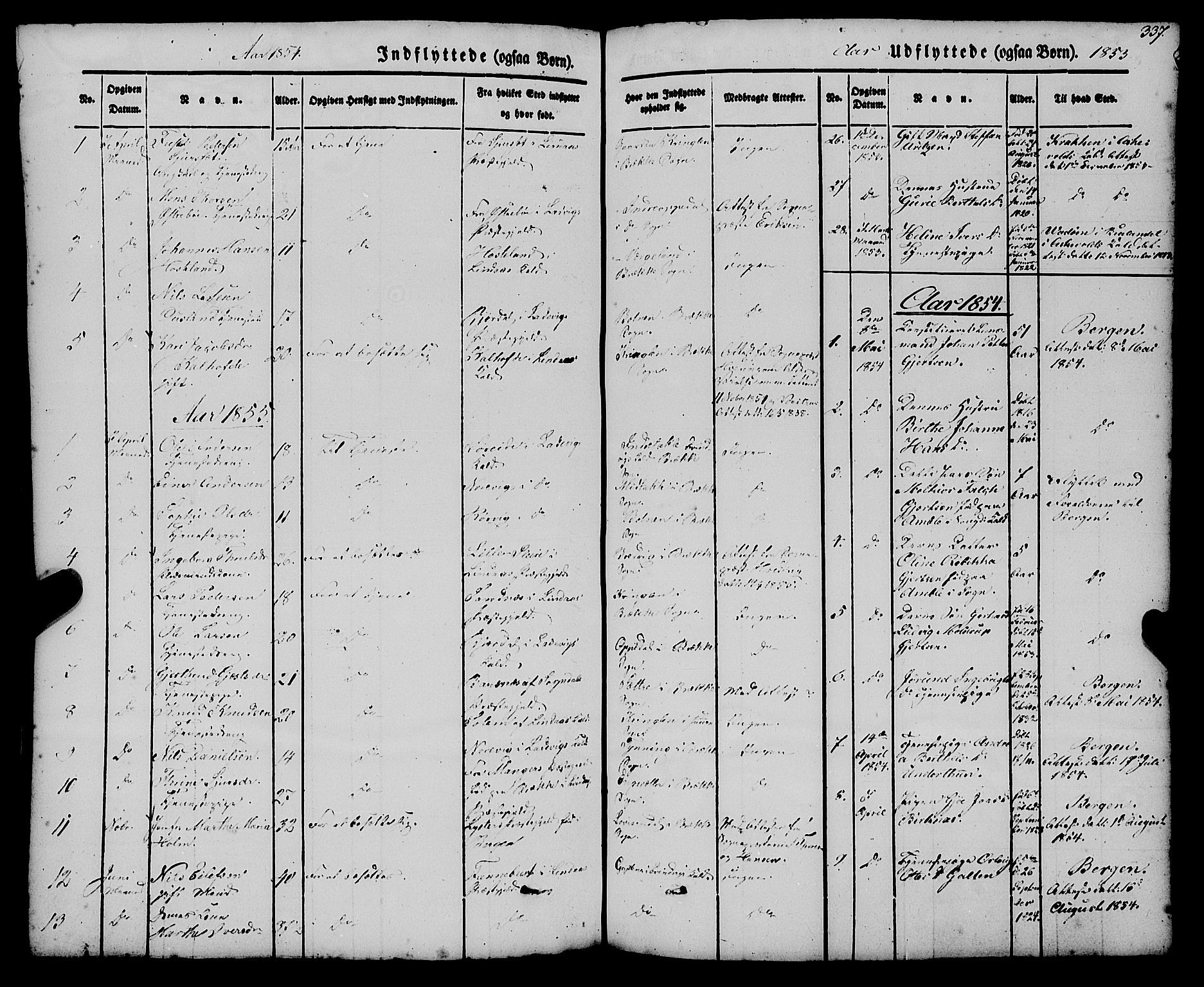 Gulen sokneprestembete, SAB/A-80201/H/Haa/Haaa/L0021: Parish register (official) no. A 21, 1848-1858, p. 337