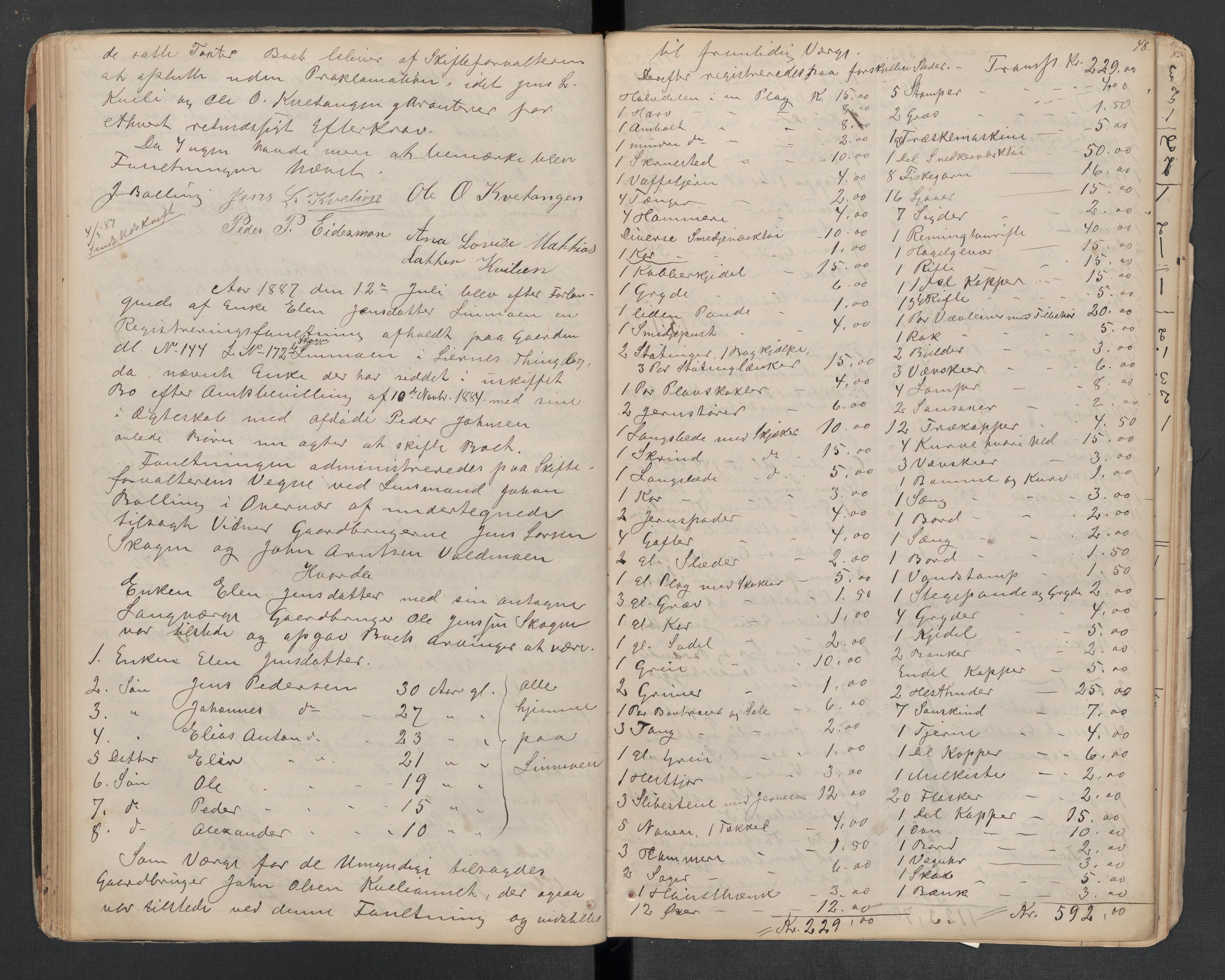 Lierne lensmannskontor - 1. avlevering, AV/SAT-A-1030/02/L0014: Dødsfalls-/ registreringsprotokoll, 1872-1905, p. 48