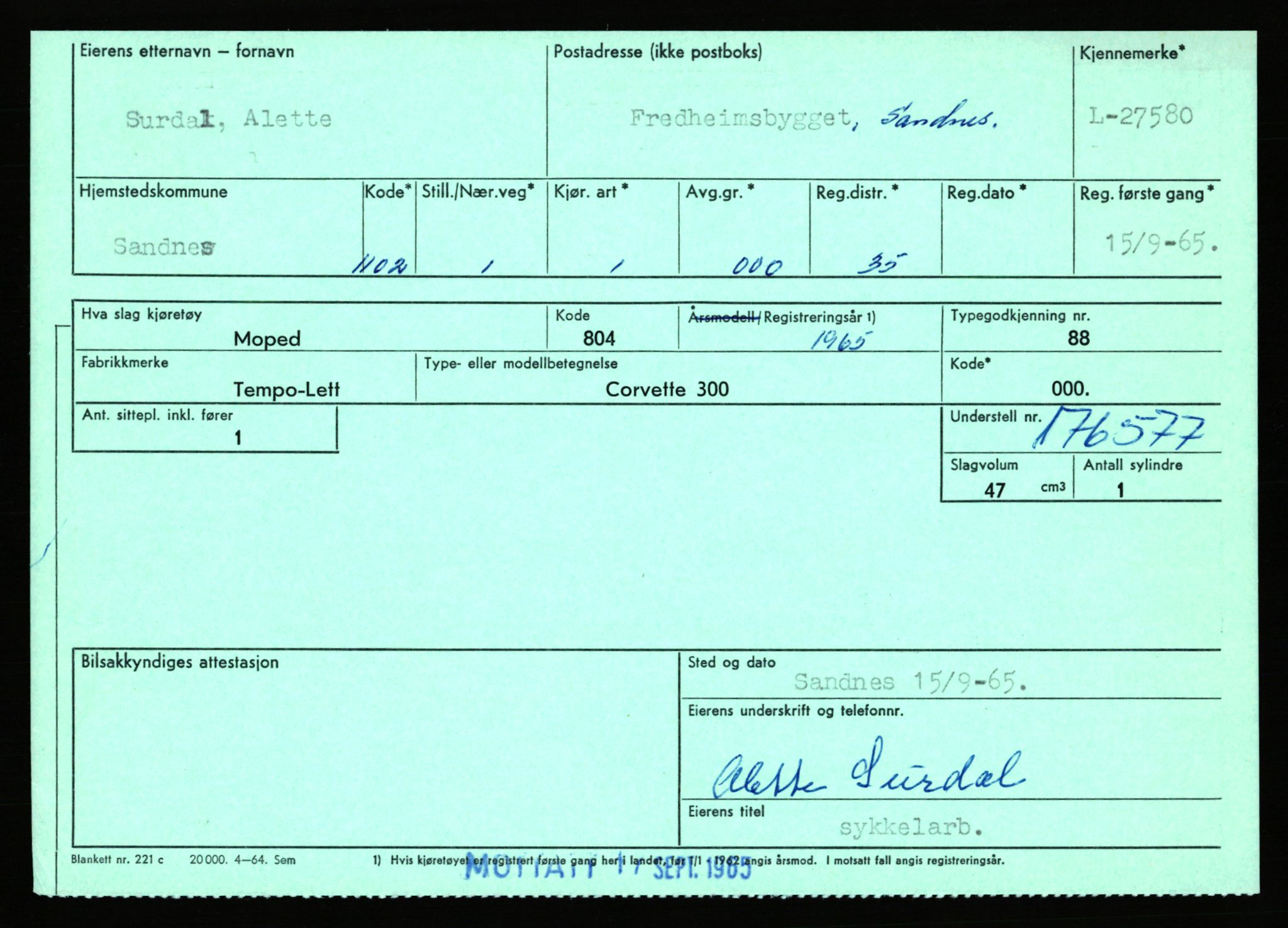 Stavanger trafikkstasjon, AV/SAST-A-101942/0/F/L0045: L-27000 - L-27799, 1930-1971, p. 1439