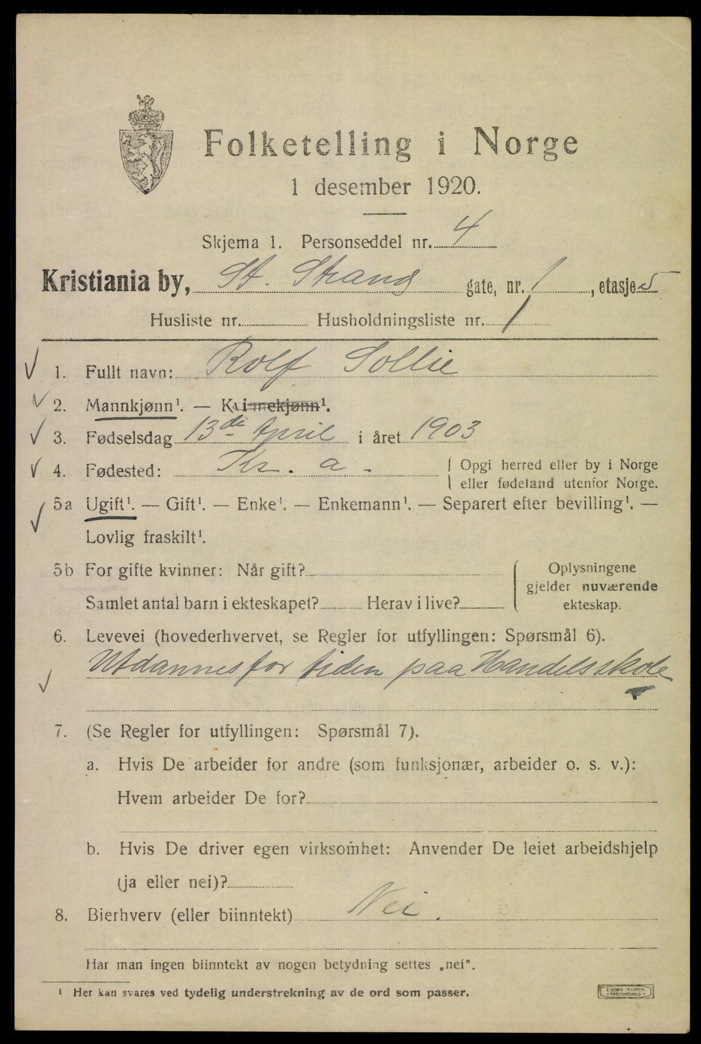 SAO, 1920 census for Kristiania, 1920, p. 547817