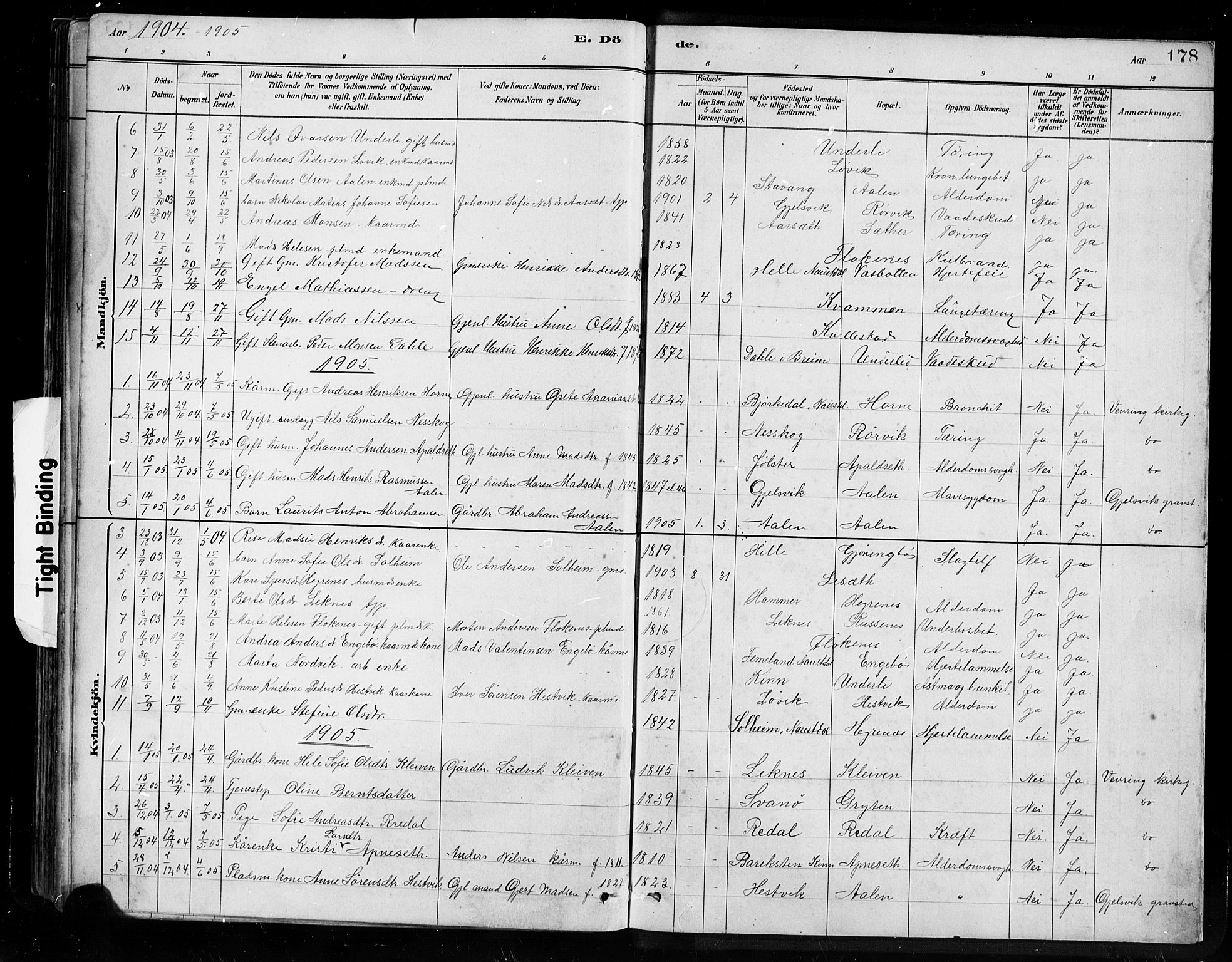Førde sokneprestembete, SAB/A-79901/H/Hab/Habe/L0001: Parish register (copy) no. E 1, 1881-1920, p. 178