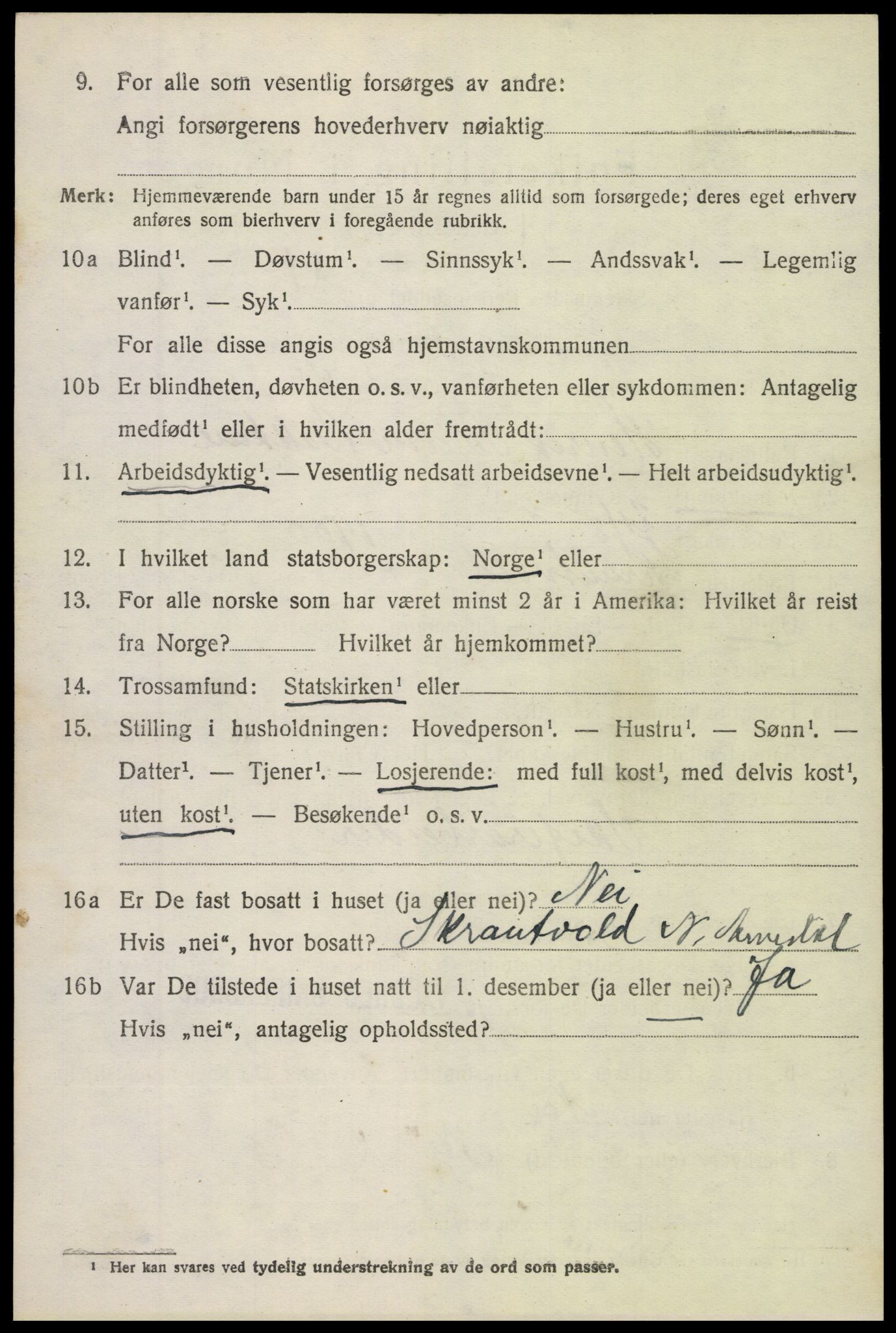 SAH, 1920 census for Øystre Slidre, 1920, p. 5302