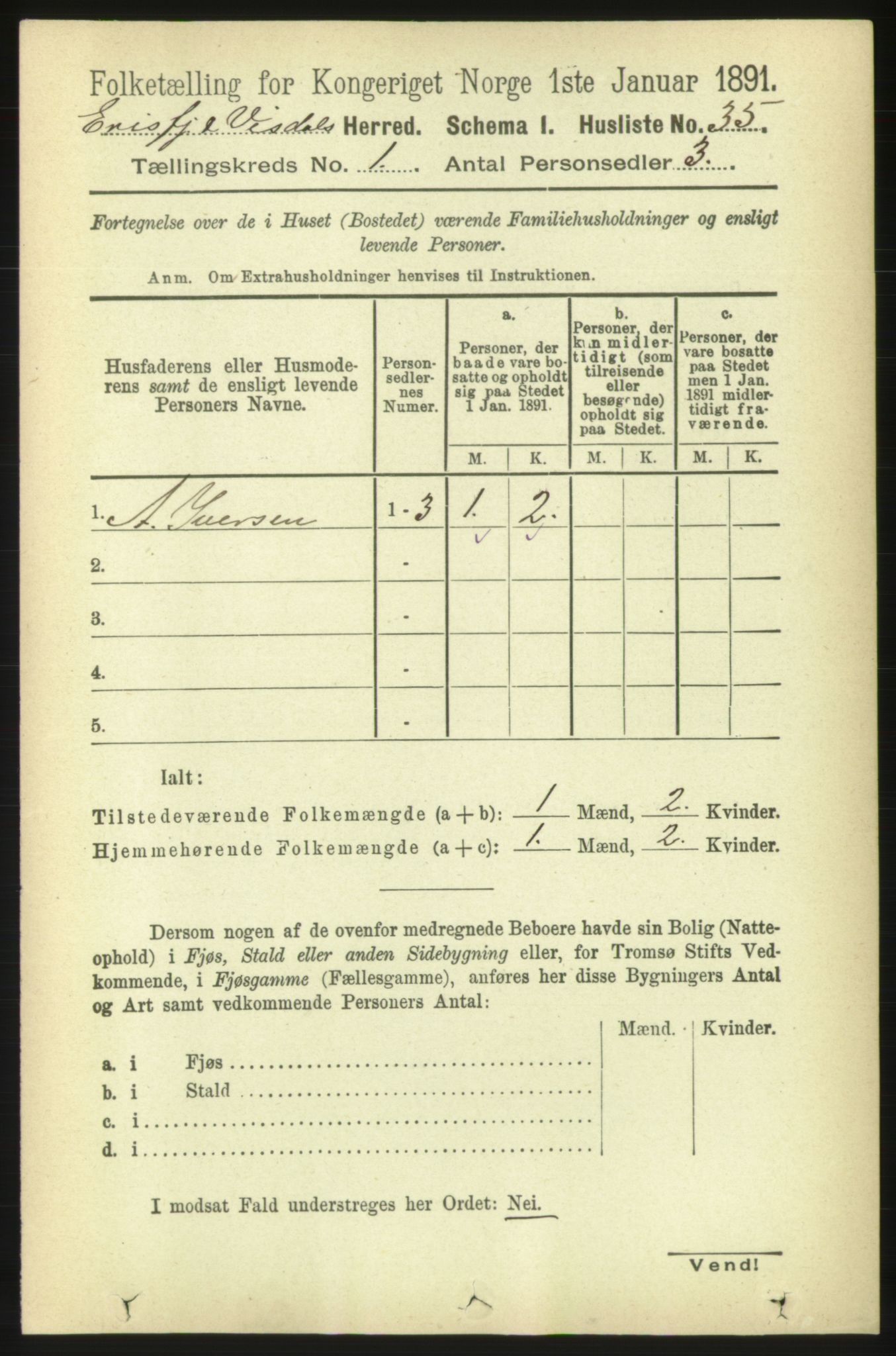 RA, 1891 census for 1542 Eresfjord og Vistdal, 1891, p. 57