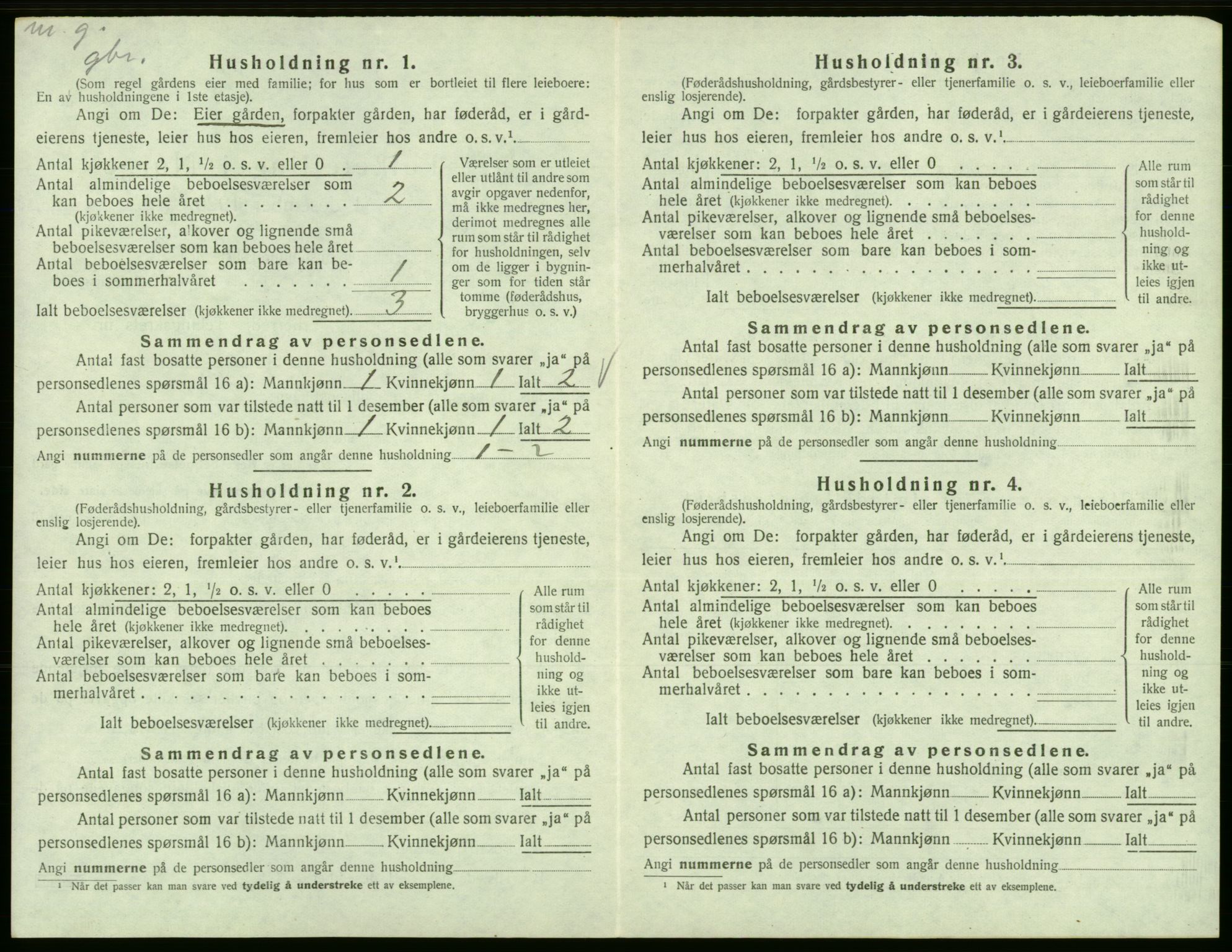 SAB, 1920 census for Fitjar, 1920, p. 935