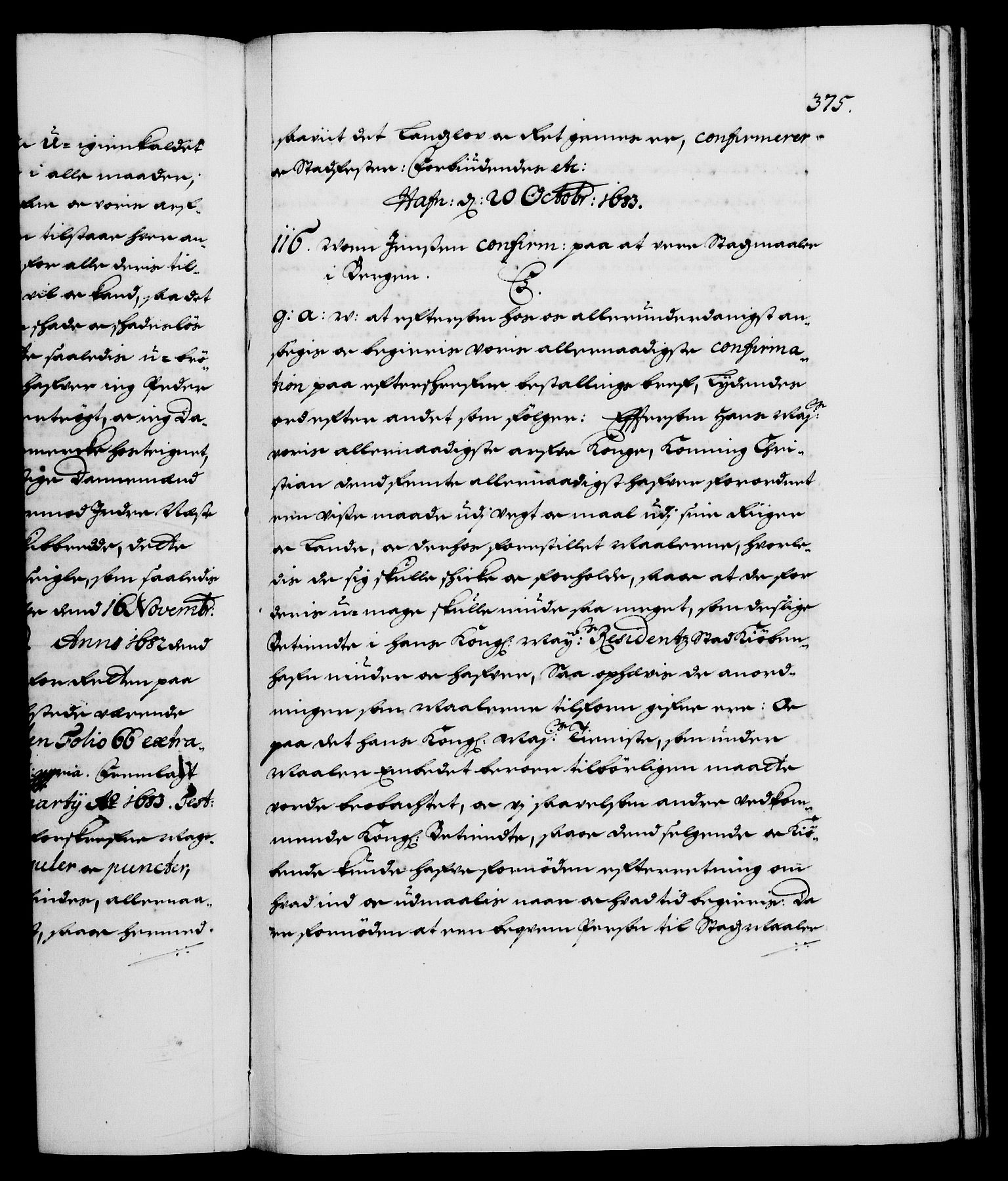 Danske Kanselli 1572-1799, AV/RA-EA-3023/F/Fc/Fca/Fcaa/L0013: Norske registre (mikrofilm), 1681-1684, p. 375a