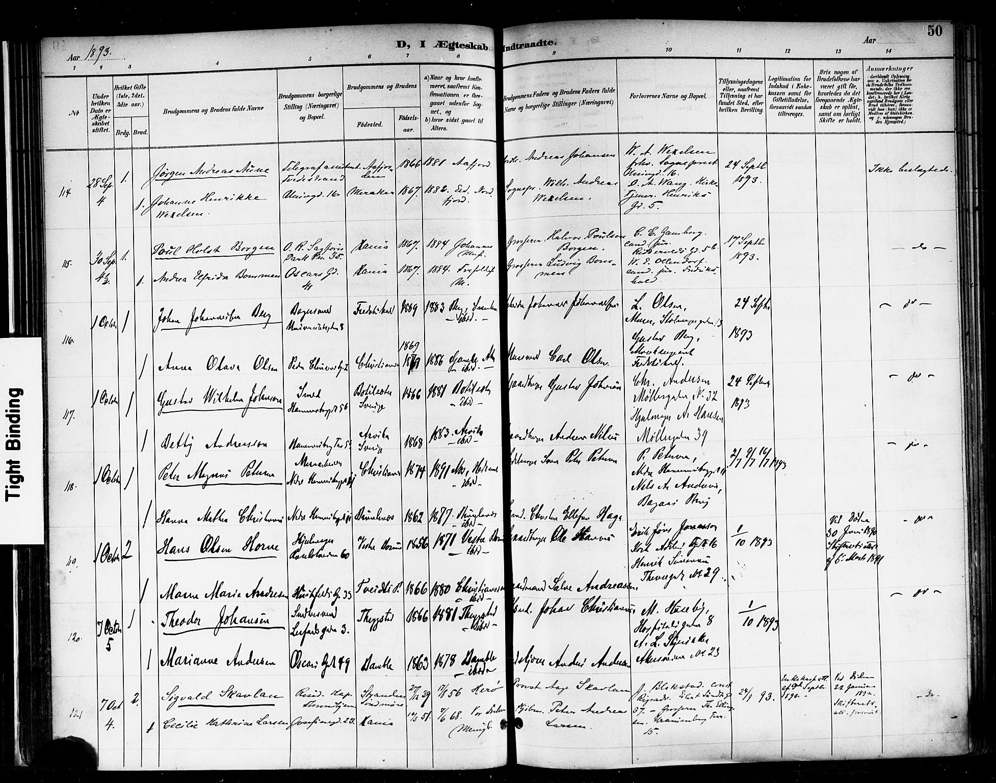Trefoldighet prestekontor Kirkebøker, SAO/A-10882/F/Fc/L0004: Parish register (official) no. III 4, 1891-1900, p. 50