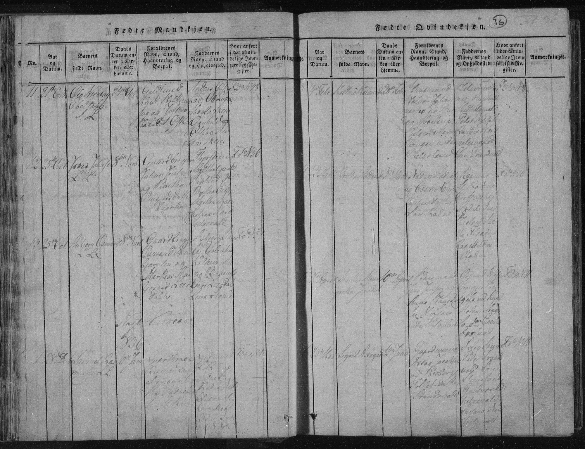 Vikedal sokneprestkontor, AV/SAST-A-101840/01/IV: Parish register (official) no. A 4, 1816-1850, p. 36