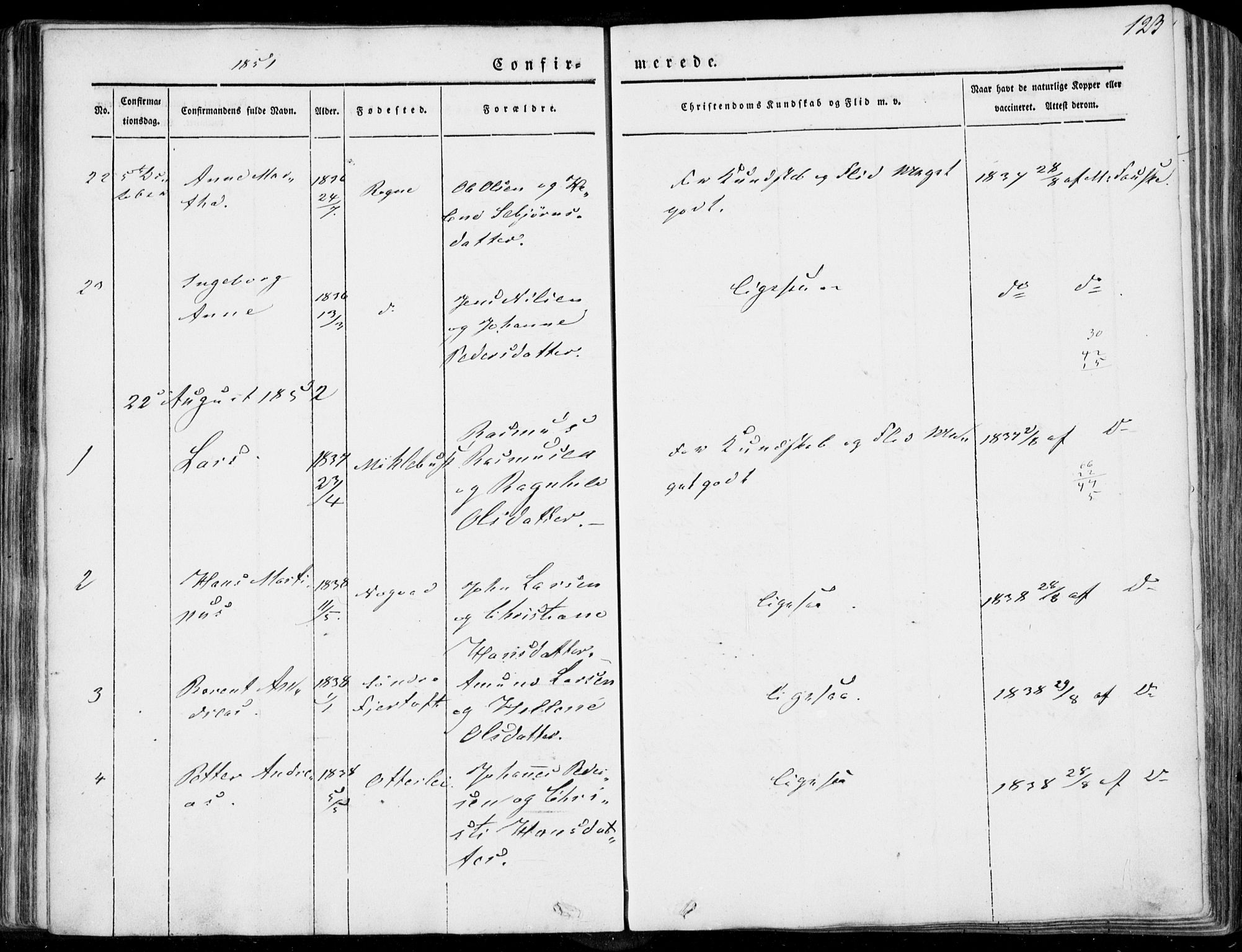 Ministerialprotokoller, klokkerbøker og fødselsregistre - Møre og Romsdal, AV/SAT-A-1454/536/L0497: Parish register (official) no. 536A06, 1845-1865, p. 123