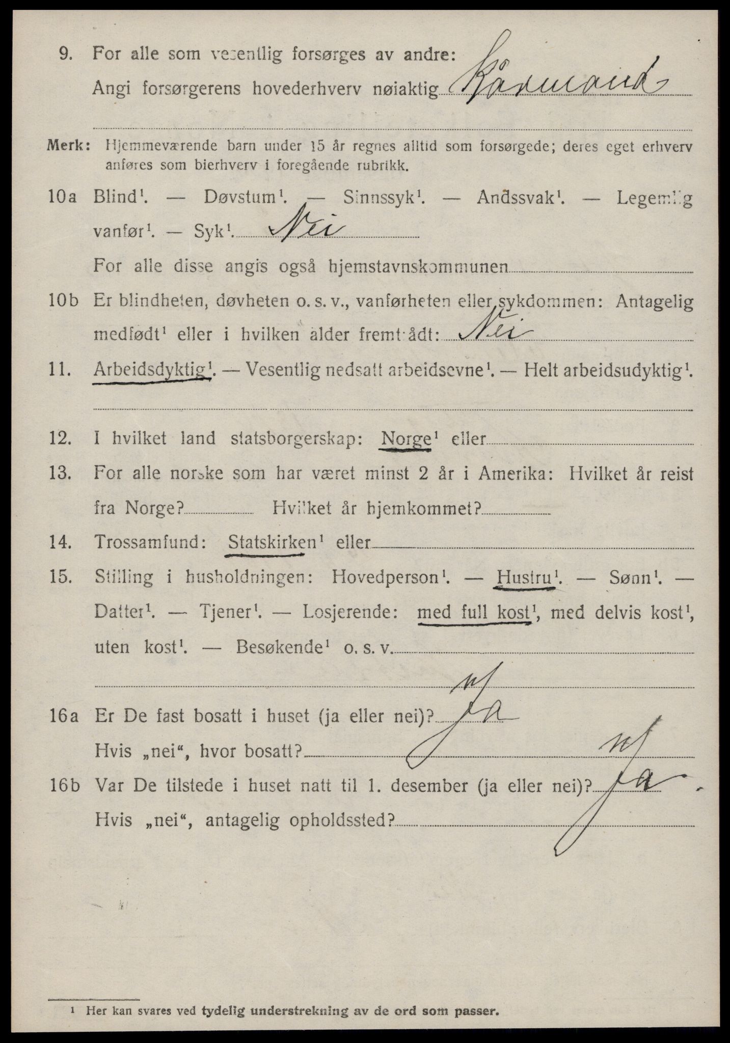 SAT, 1920 census for Kvernes, 1920, p. 1154