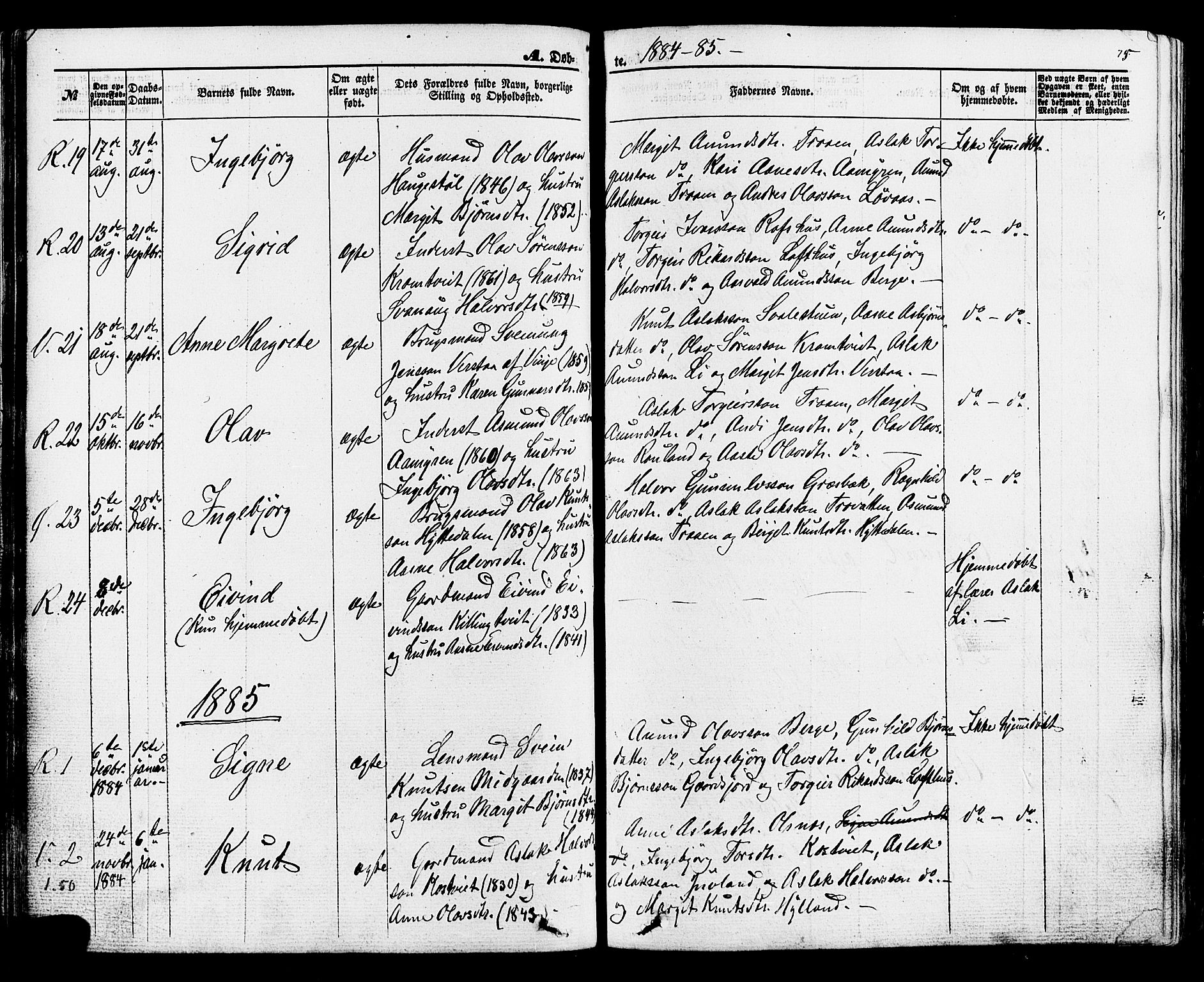 Rauland kirkebøker, SAKO/A-292/F/Fa/L0003: Parish register (official) no. 3, 1859-1886, p. 75