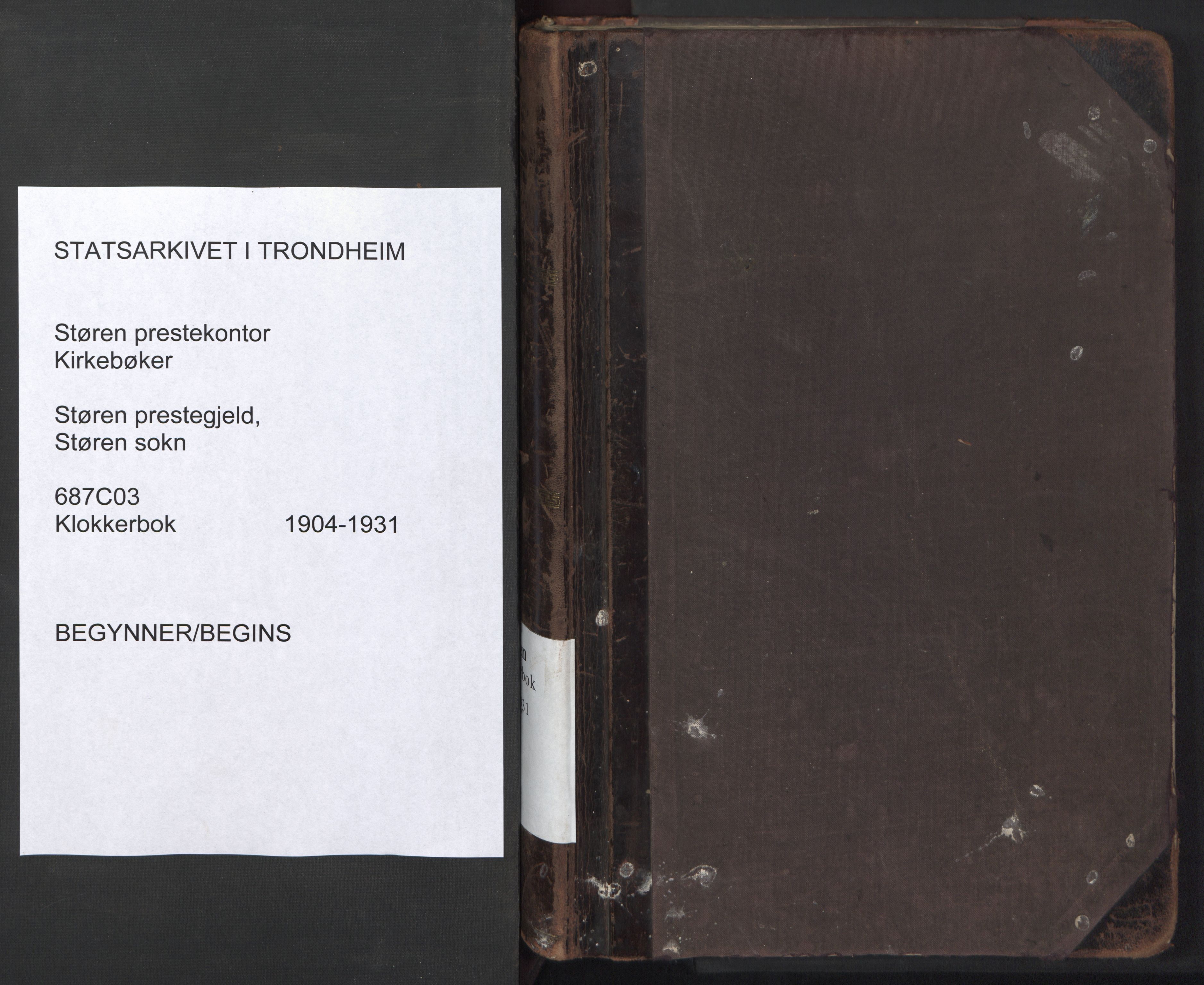 Ministerialprotokoller, klokkerbøker og fødselsregistre - Sør-Trøndelag, SAT/A-1456/687/L1019: Parish register (copy) no. 687C03, 1904-1931