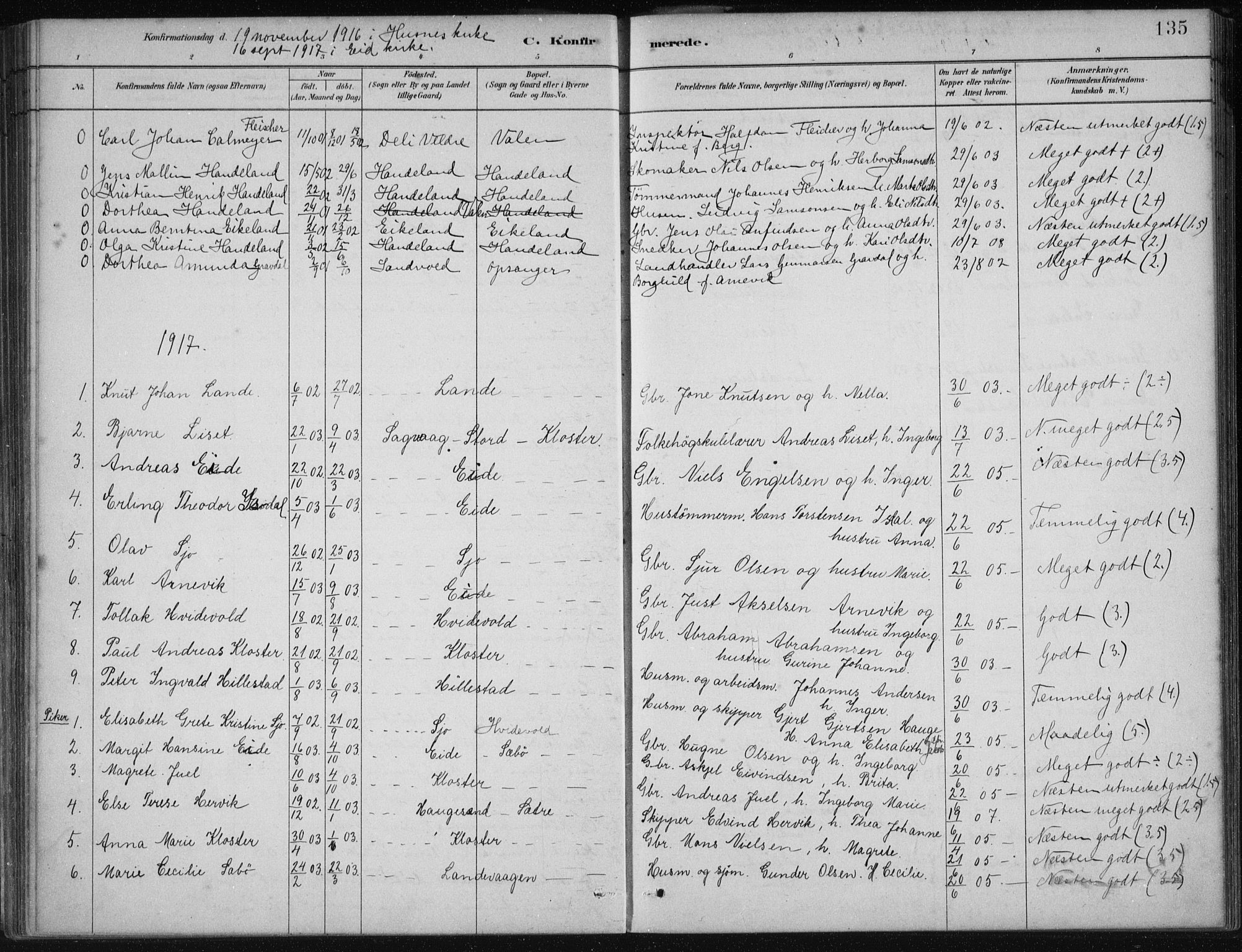Fjelberg sokneprestembete, SAB/A-75201/H/Haa: Parish register (official) no. C  1, 1879-1918, p. 135
