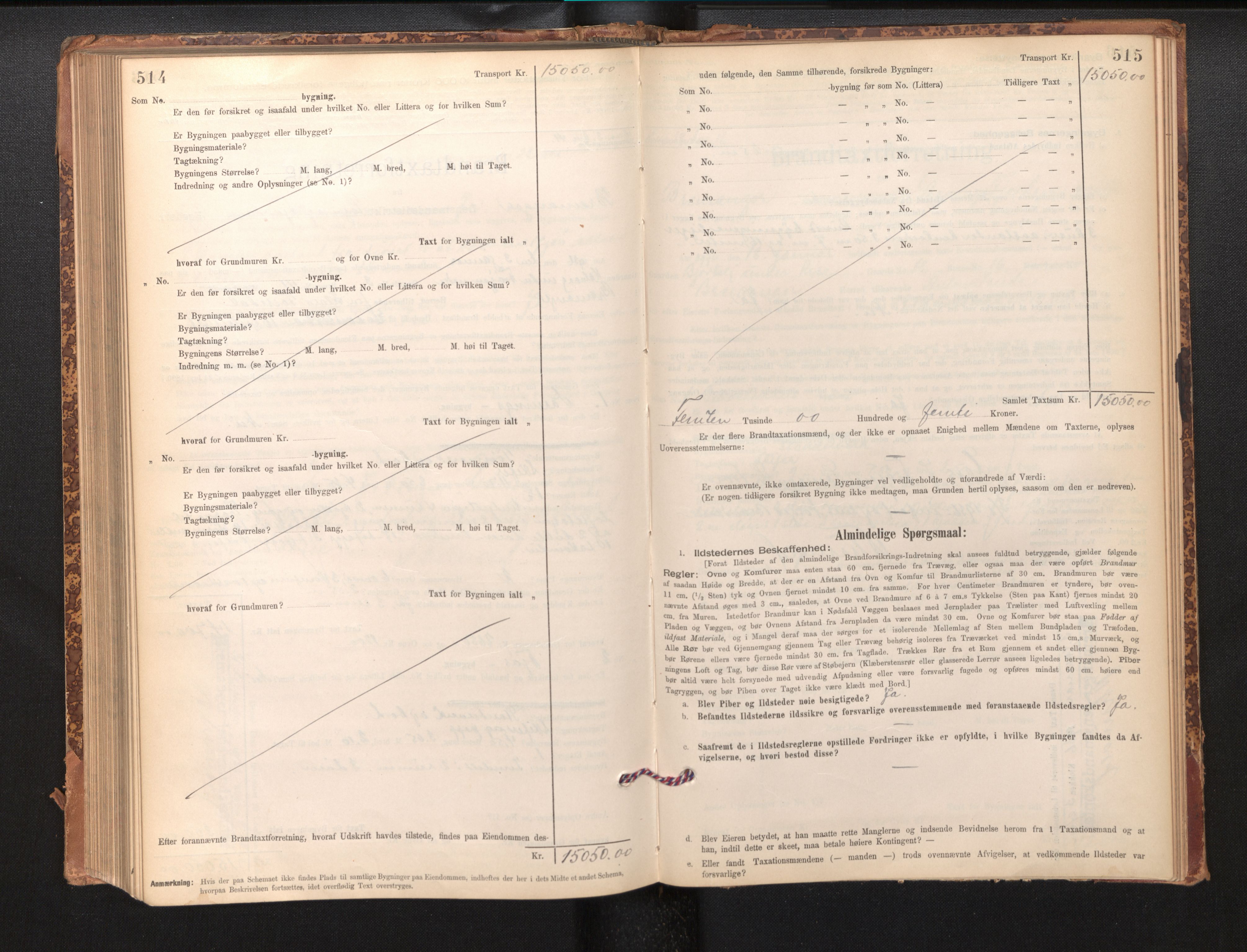 Lensmannen i Bremanger, AV/SAB-A-26701/0012/L0007: Branntakstprotokoll, skjematakst, 1895-1936, p. 514-515