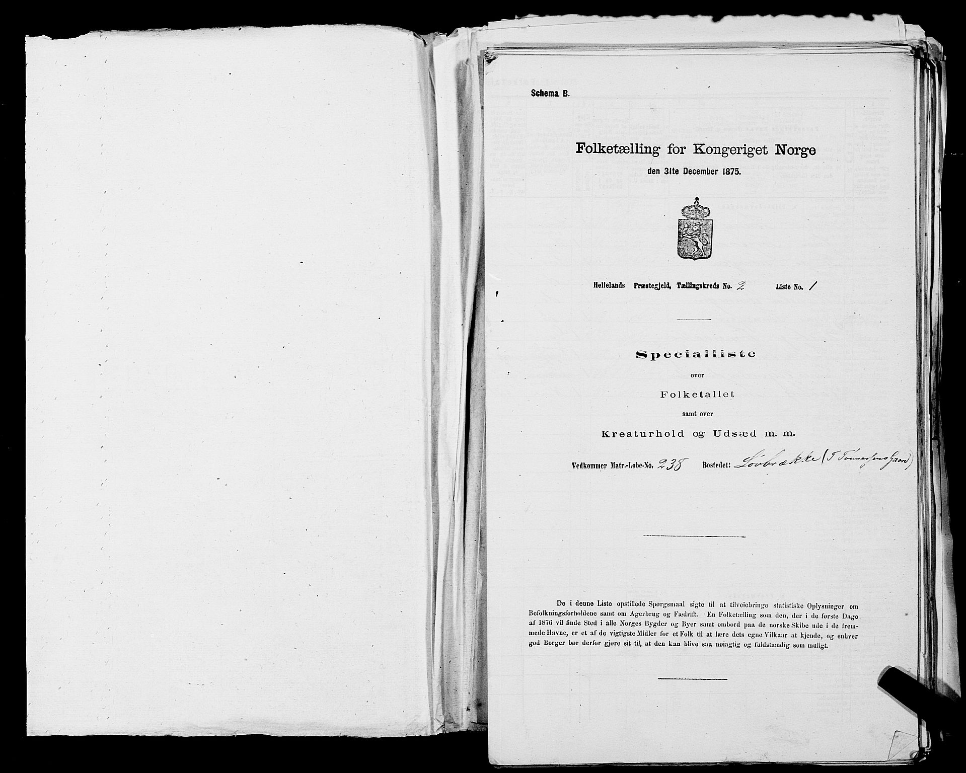 SAST, 1875 census for 1115P Helleland, 1875, p. 674