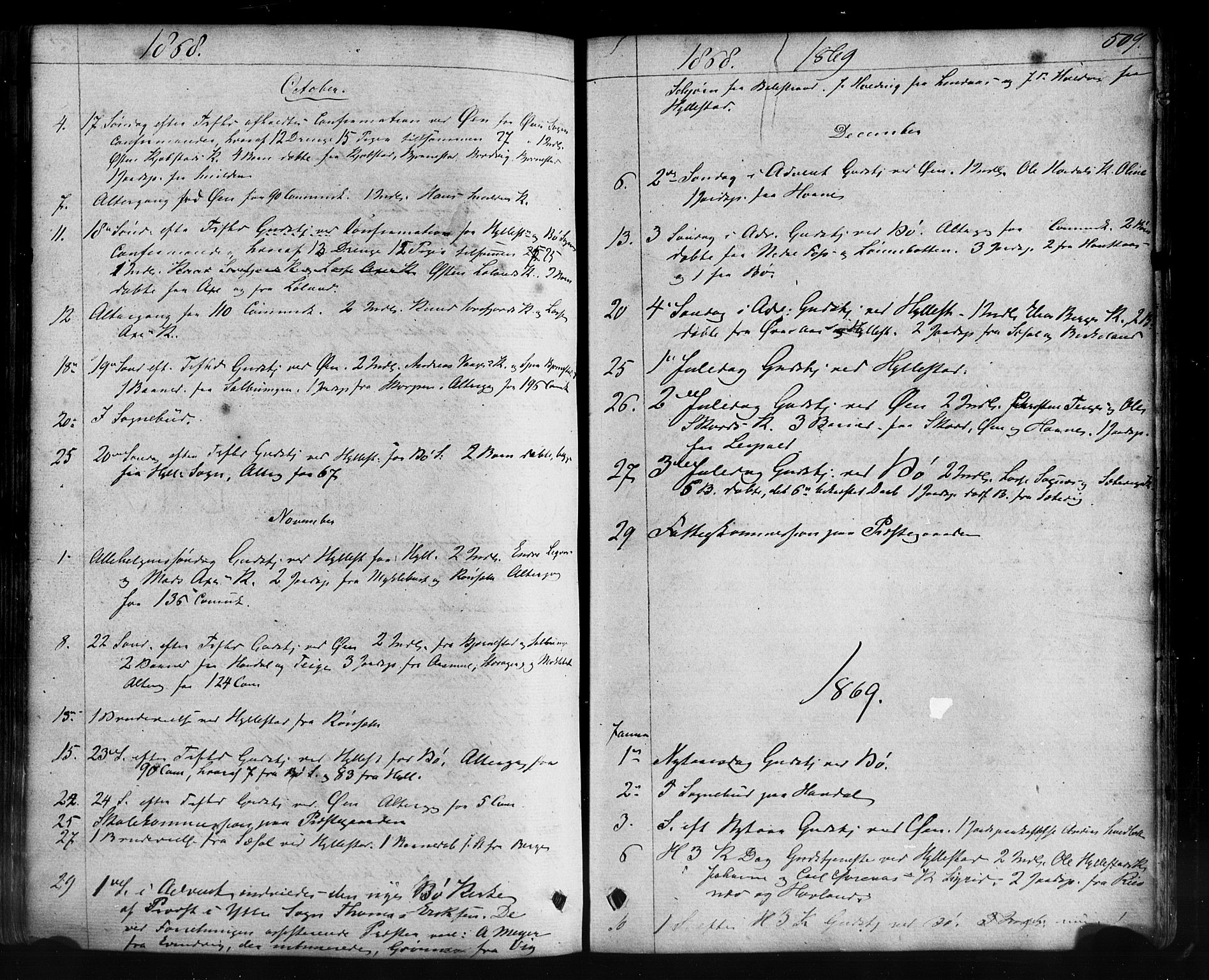 Hyllestad sokneprestembete, SAB/A-80401: Parish register (official) no. A 1, 1861-1886, p. 509