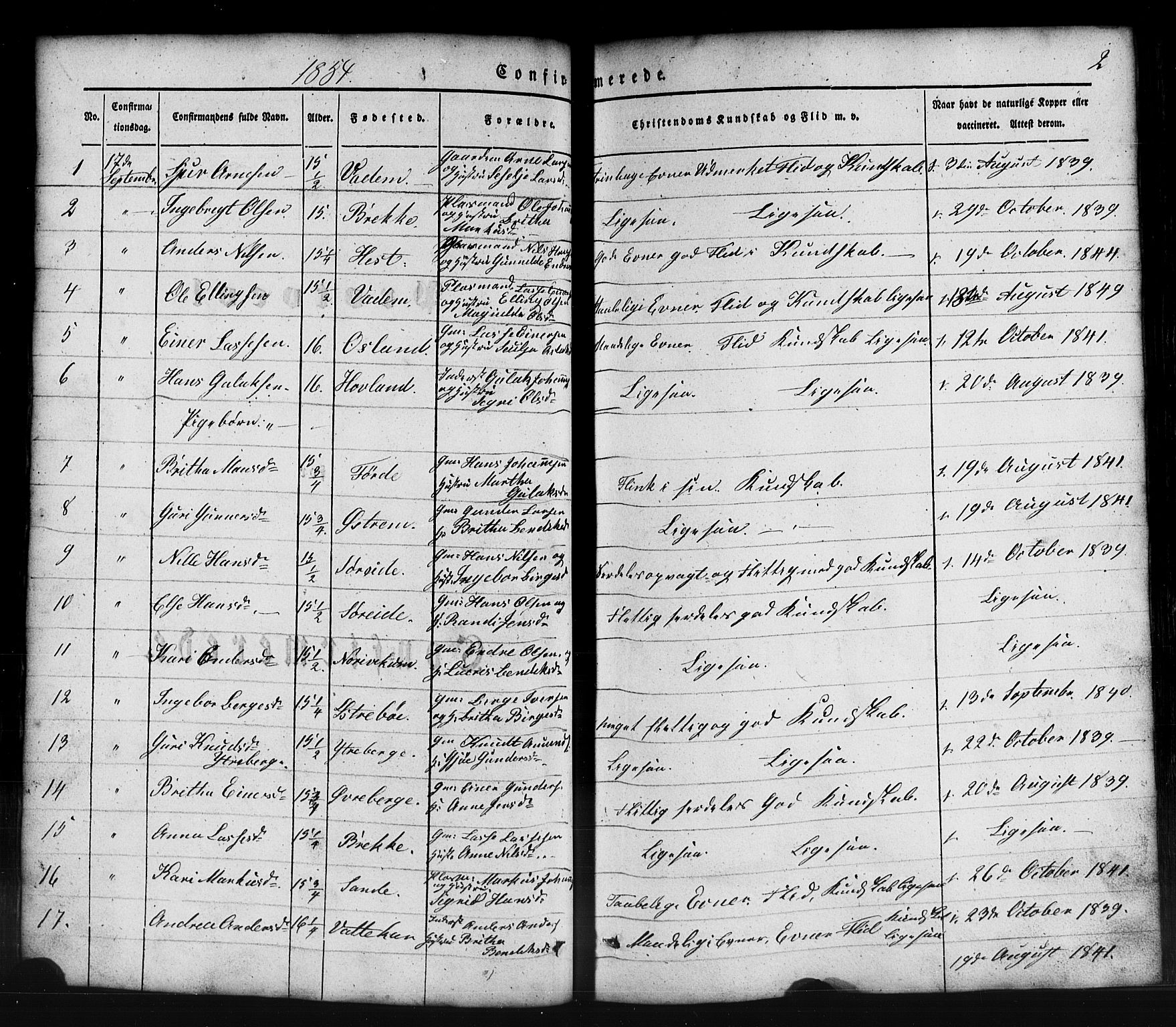 Lavik sokneprestembete, SAB/A-80901: Parish register (copy) no. B 1, 1854-1881, p. 2