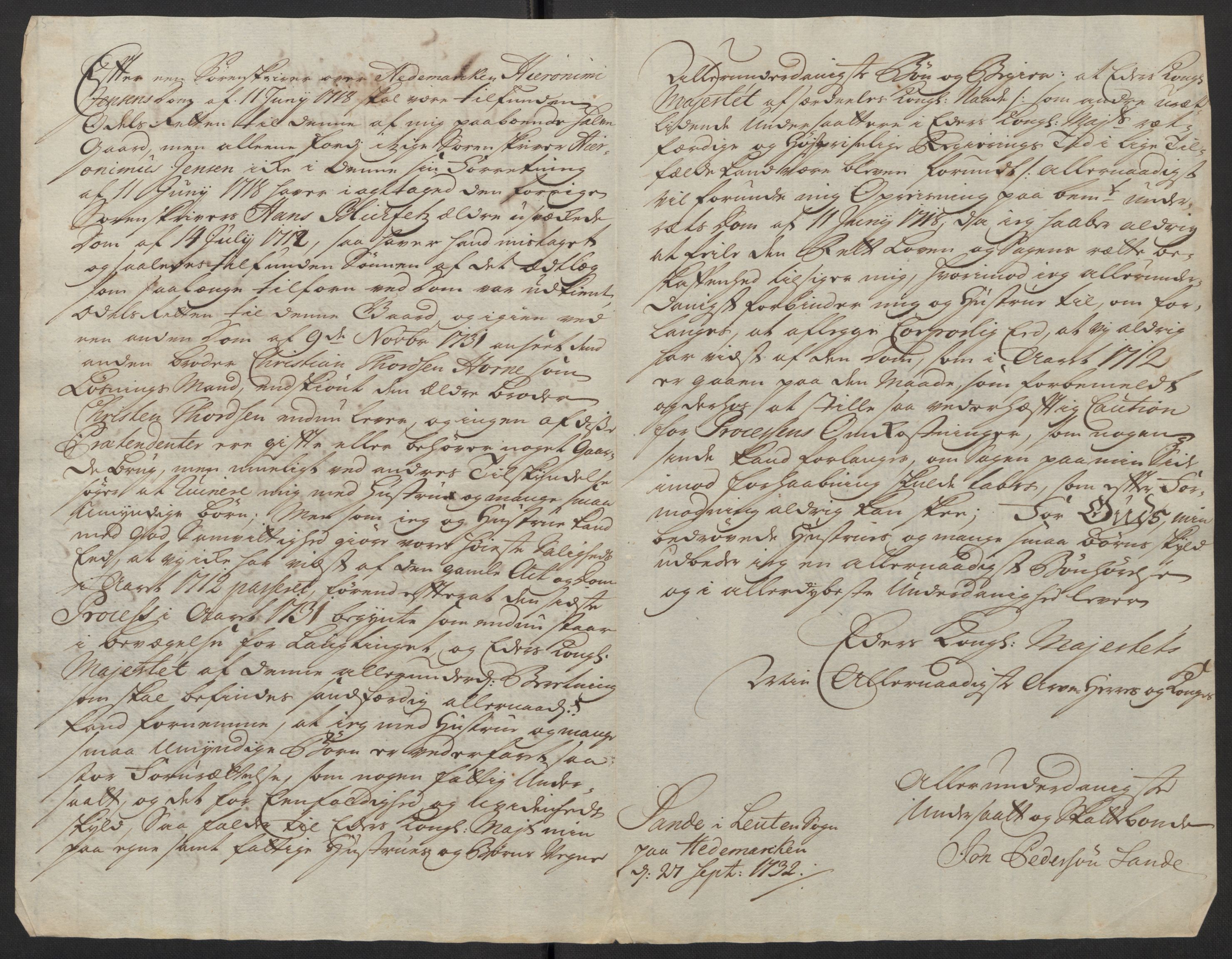 Stattholderembetet 1572-1771, AV/RA-EA-2870/Ef/L0106: Brev fra embetsmenn og andre, 1730-1732, p. 257