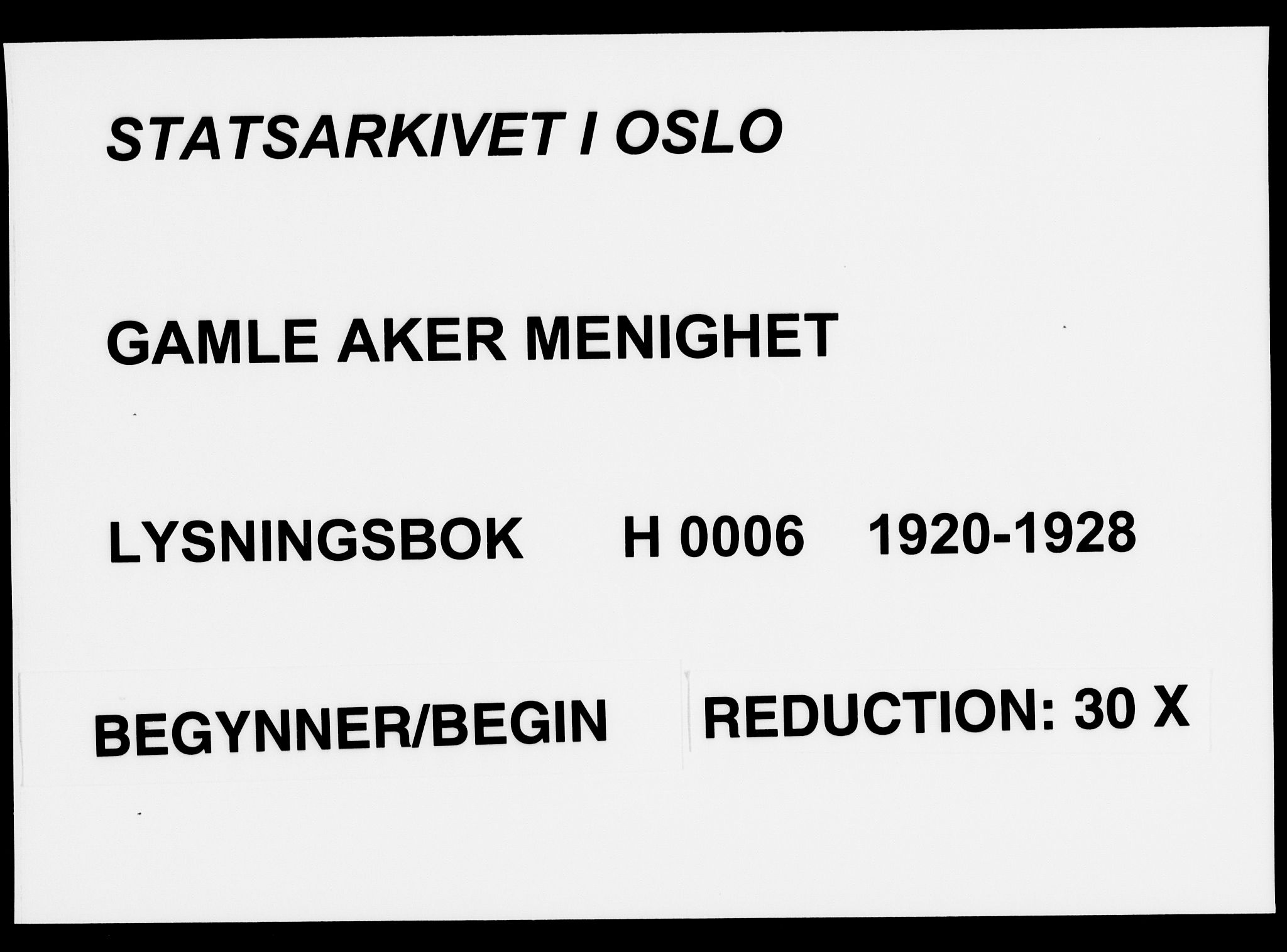 Gamle Aker prestekontor Kirkebøker, AV/SAO-A-10617a/H/L0006: Banns register no. 6, 1920-1928