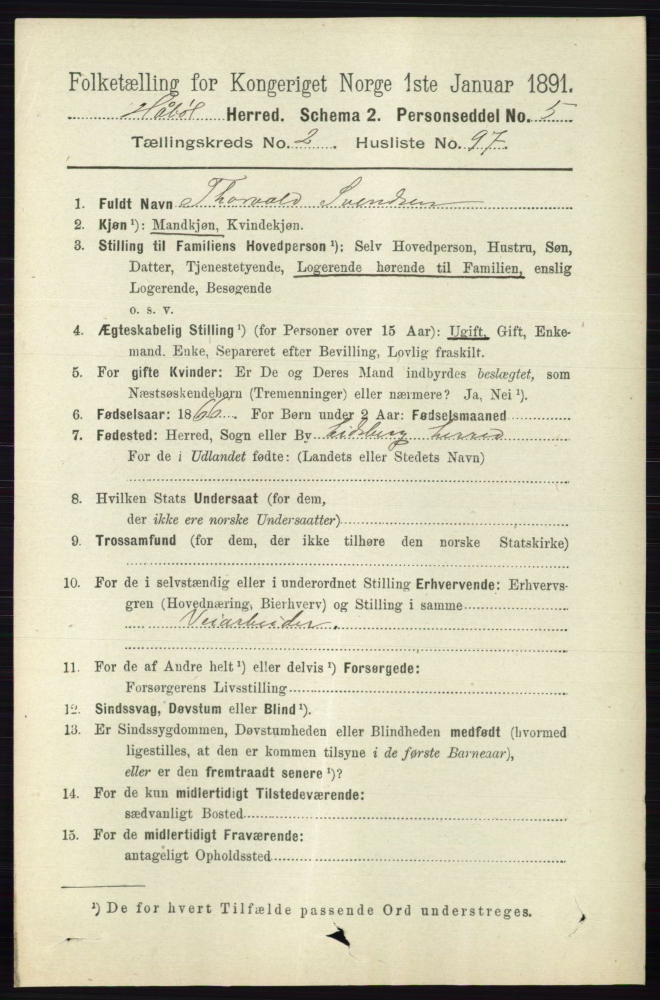 RA, 1891 census for 0138 Hobøl, 1891, p. 1586