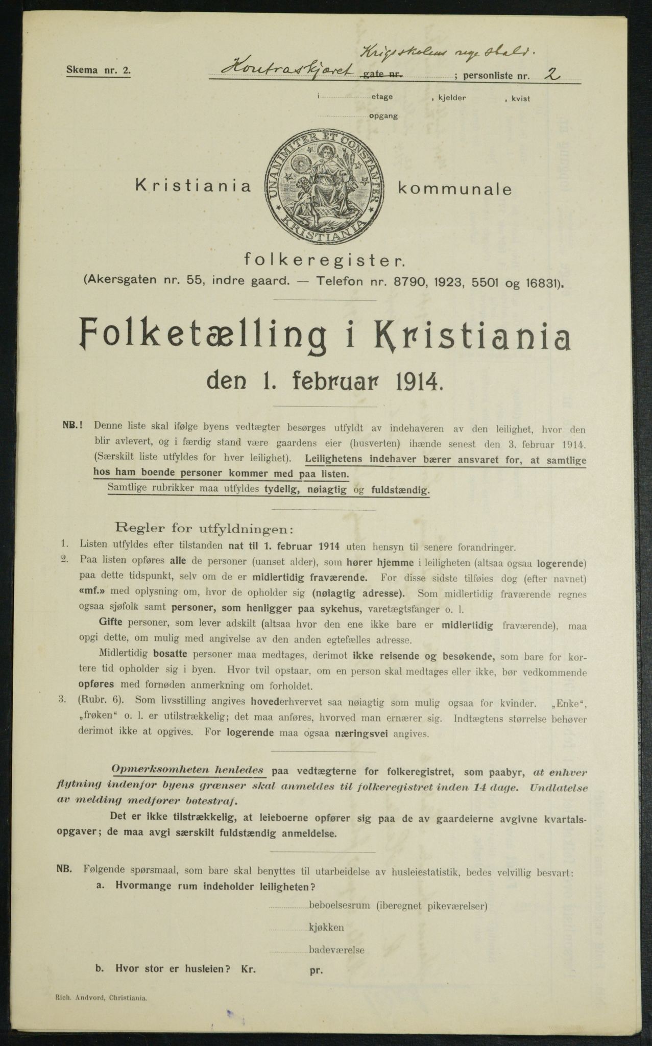 OBA, Municipal Census 1914 for Kristiania, 1914, p. 24364