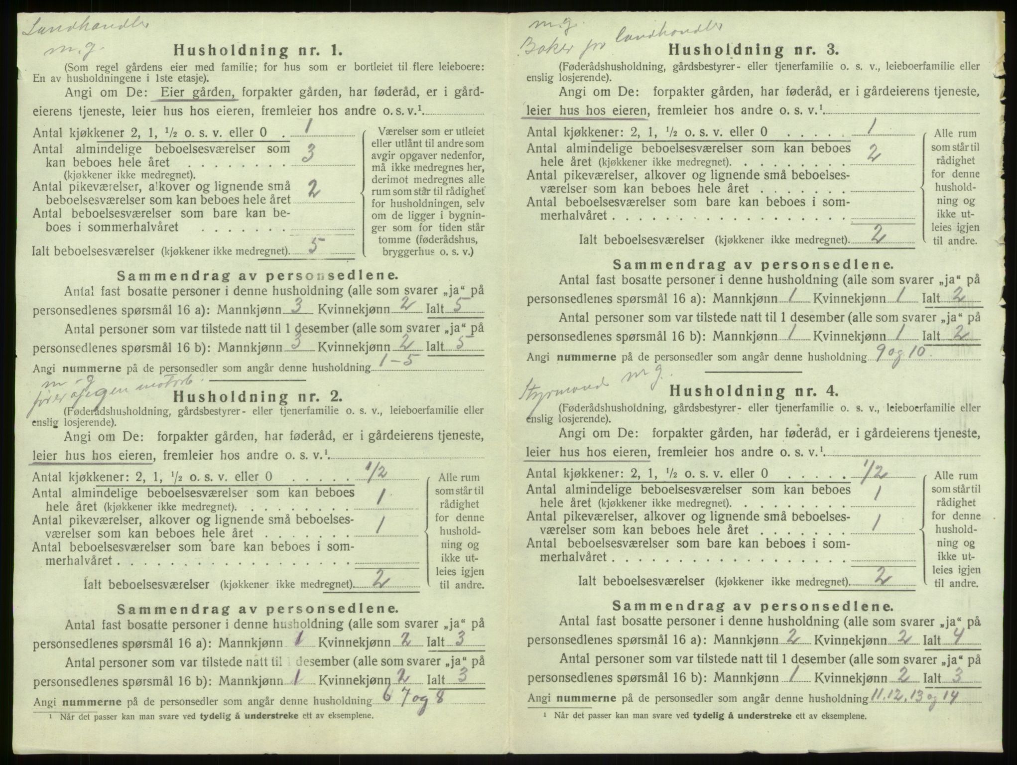 SAB, 1920 census for Herdla, 1920, p. 364