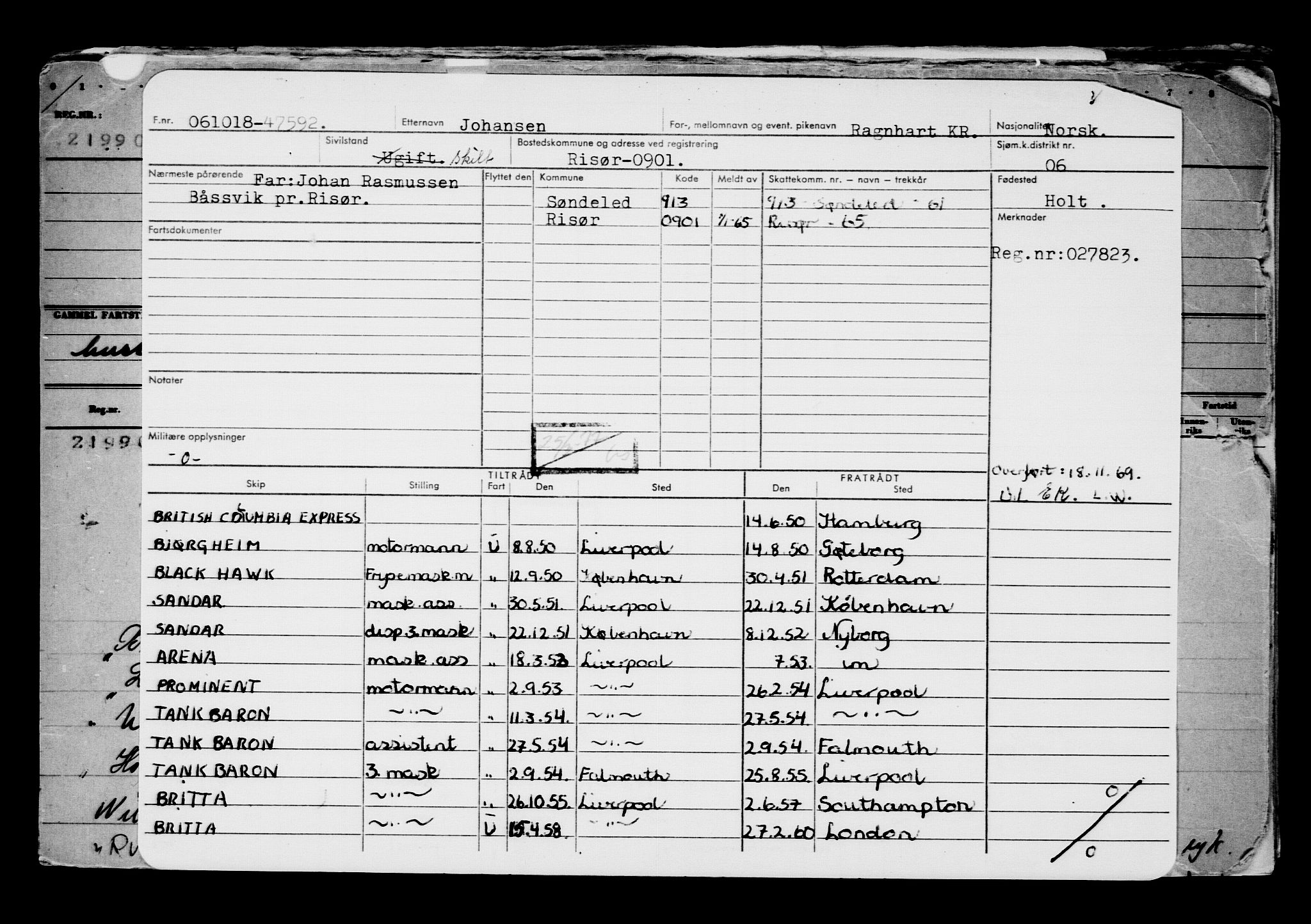 Direktoratet for sjømenn, AV/RA-S-3545/G/Gb/L0163: Hovedkort, 1918, p. 137