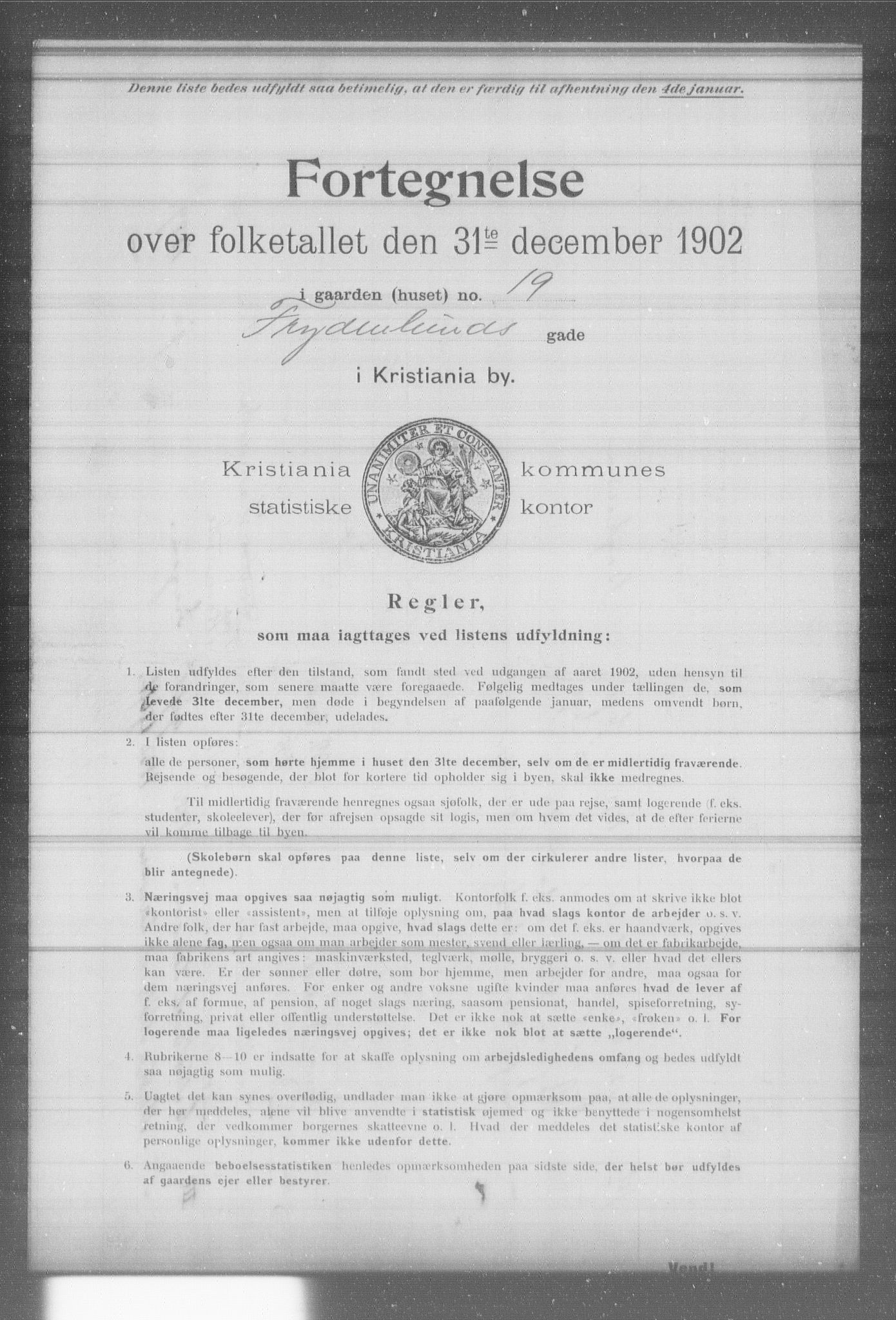 OBA, Municipal Census 1902 for Kristiania, 1902, p. 5469