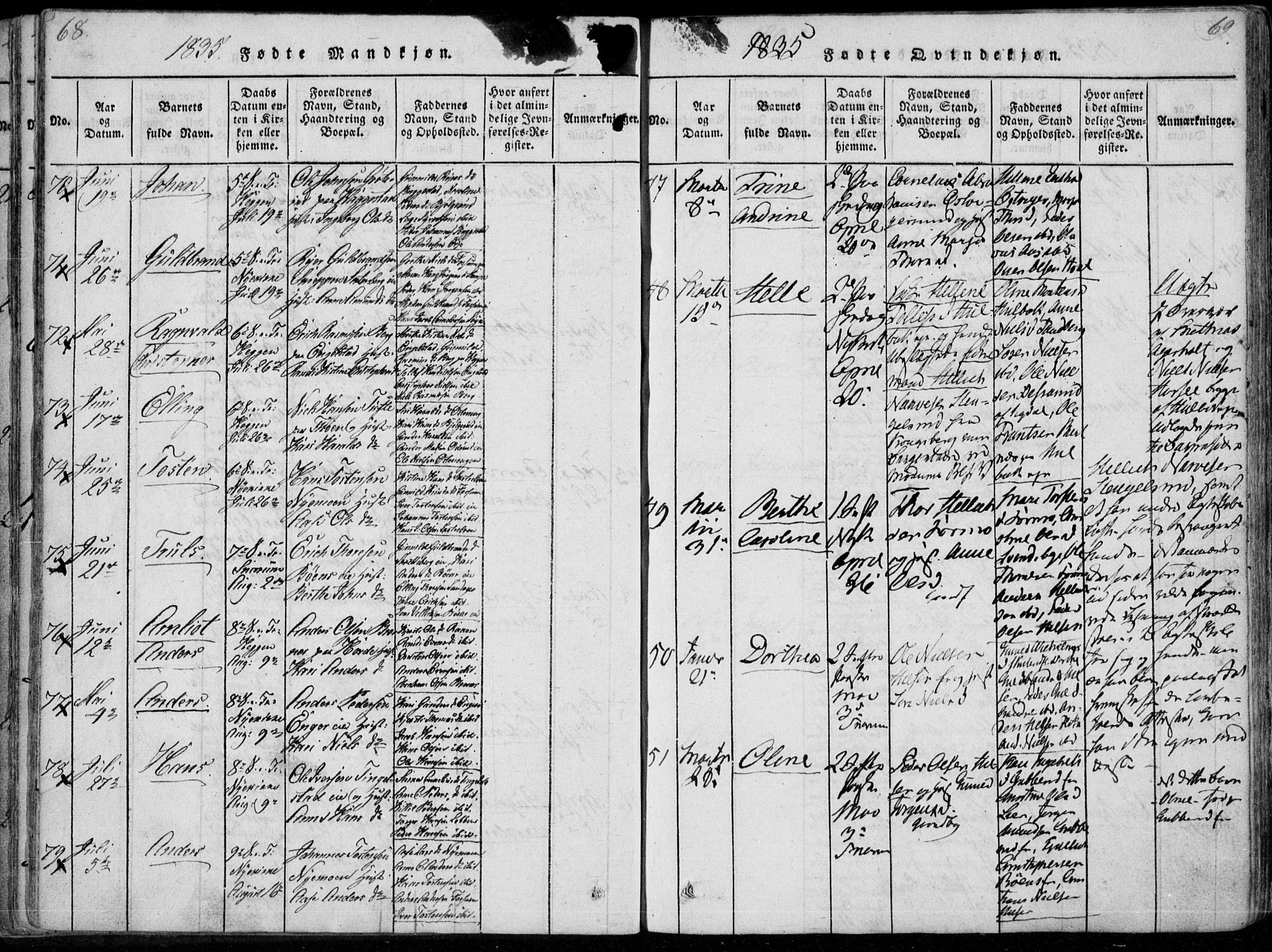 Modum kirkebøker, AV/SAKO-A-234/F/Fa/L0006: Parish register (official) no. 6, 1832-1841, p. 68-69