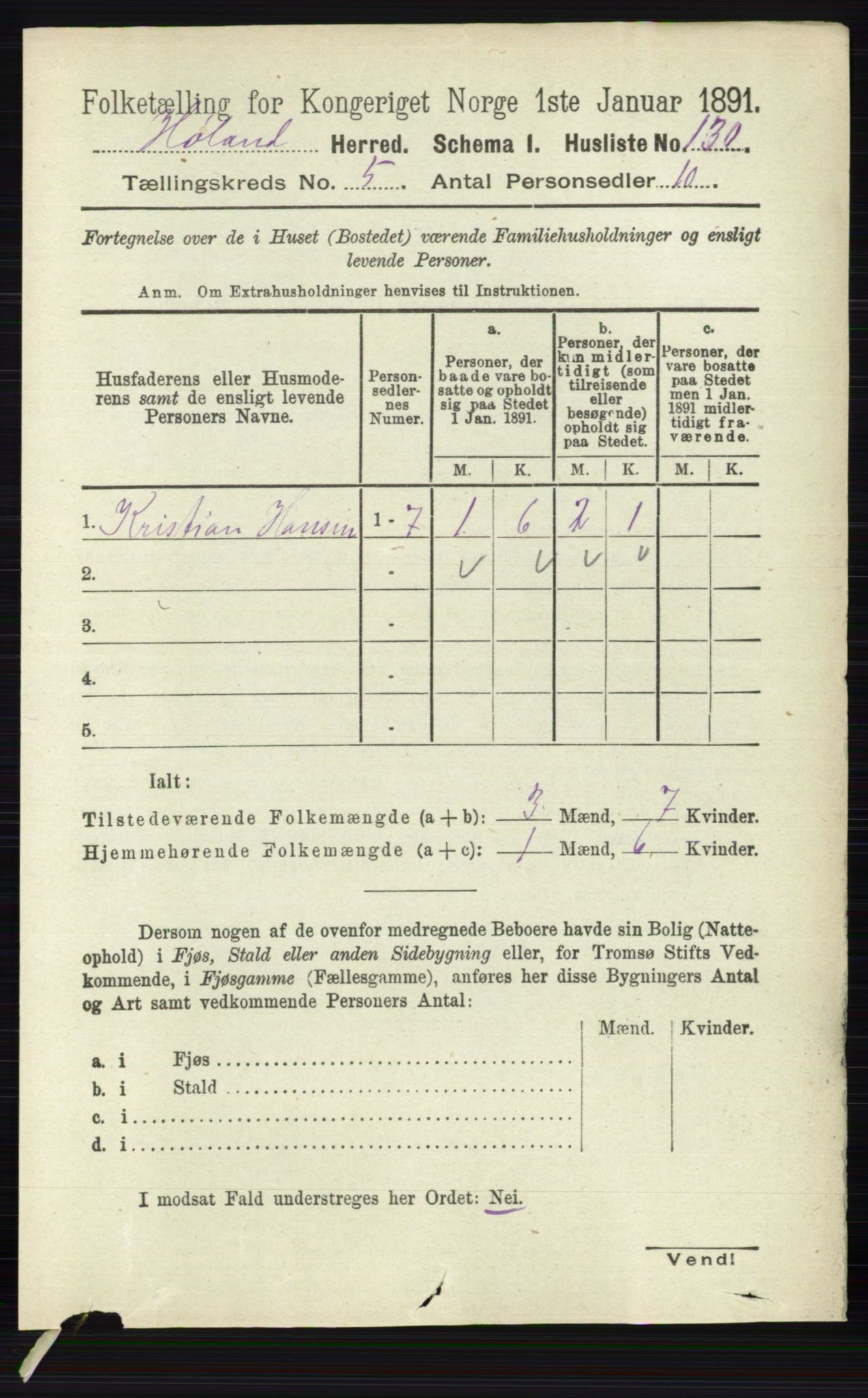 RA, 1891 census for 0221 Høland, 1891, p. 3511