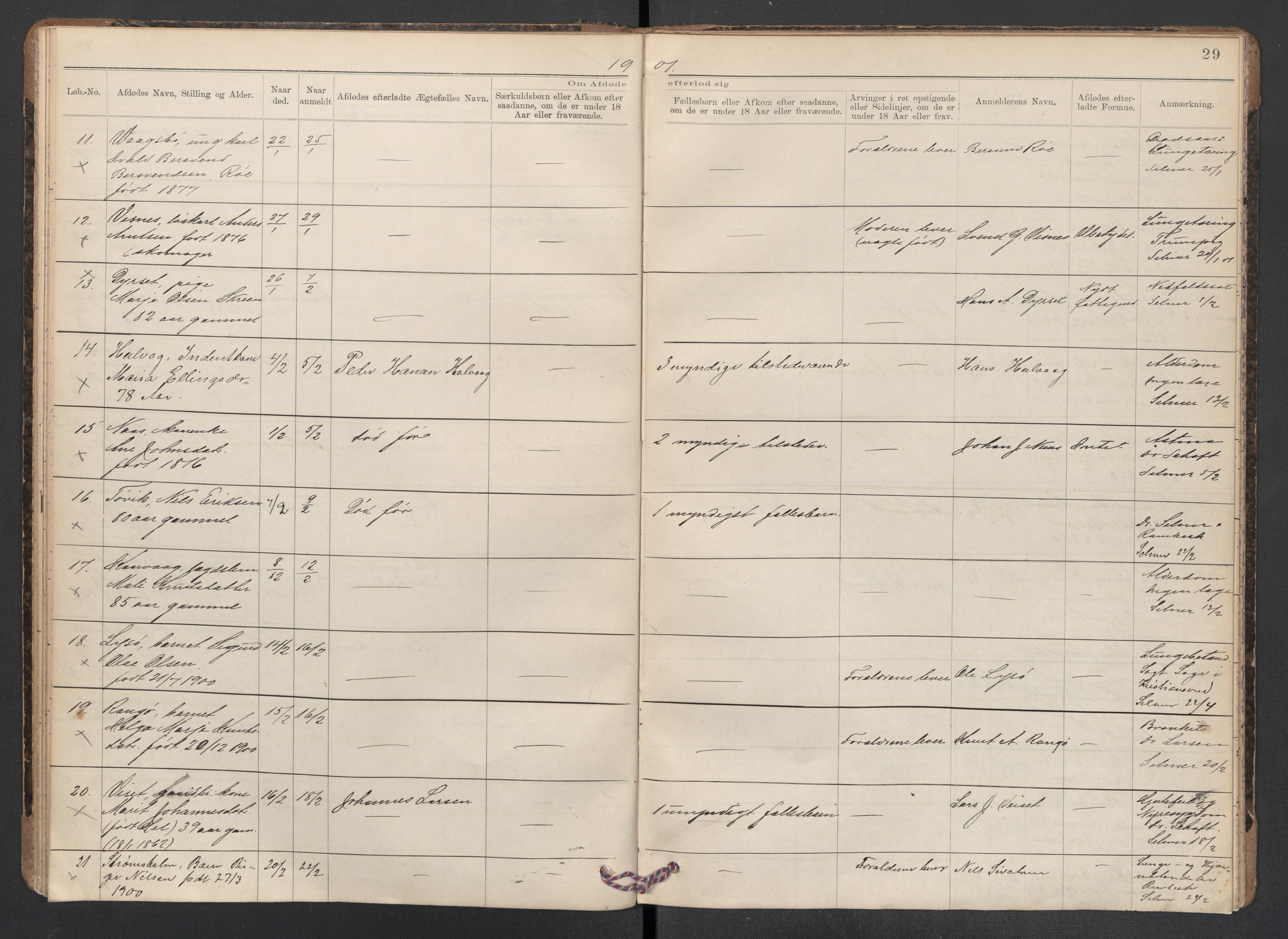 Kvernes lensmannskontor, AV/SAT-A-5876/1/2/L0036: Dødsfallsprotokoll, 1898-1903, p. 29