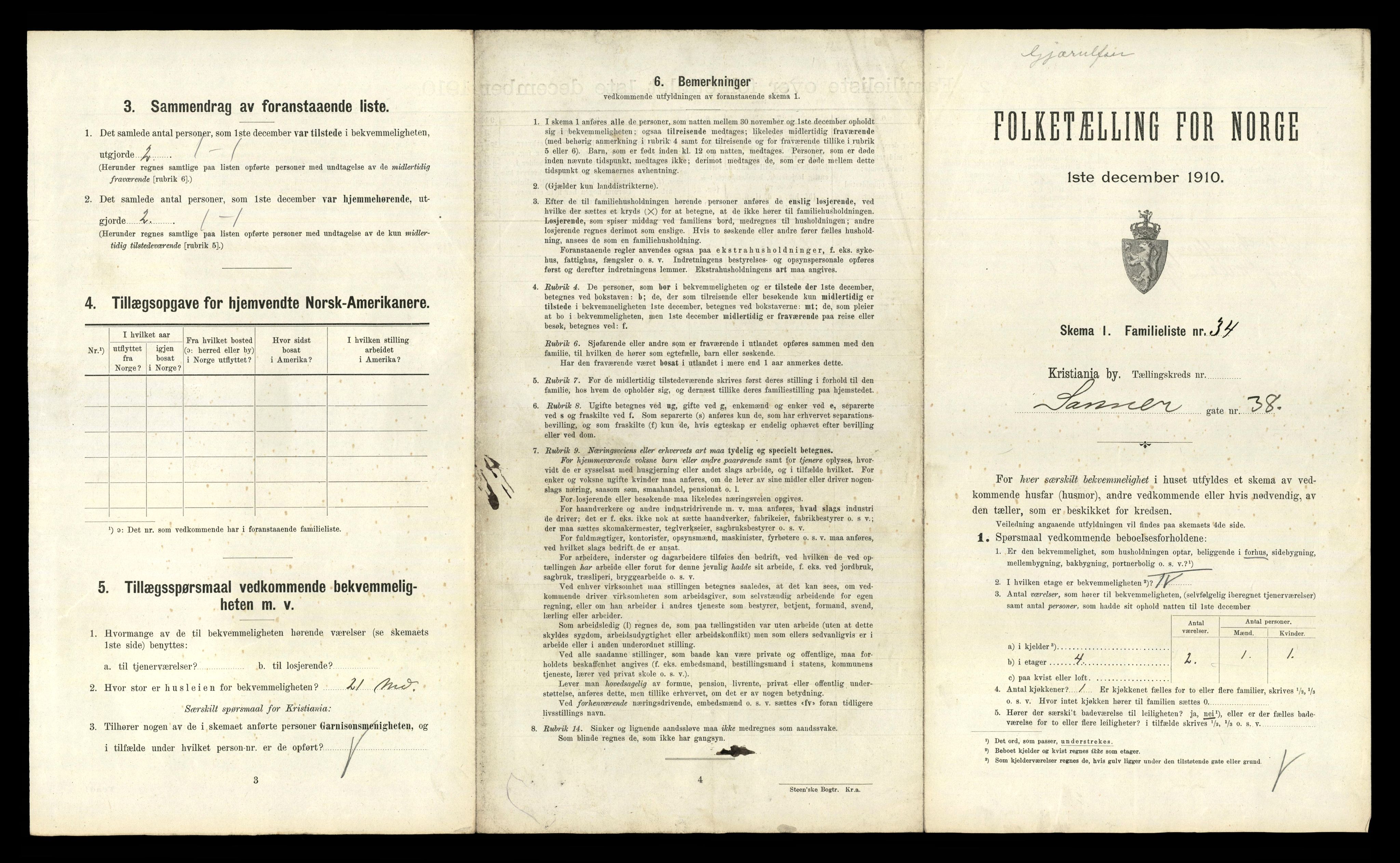 RA, 1910 census for Kristiania, 1910, p. 85083