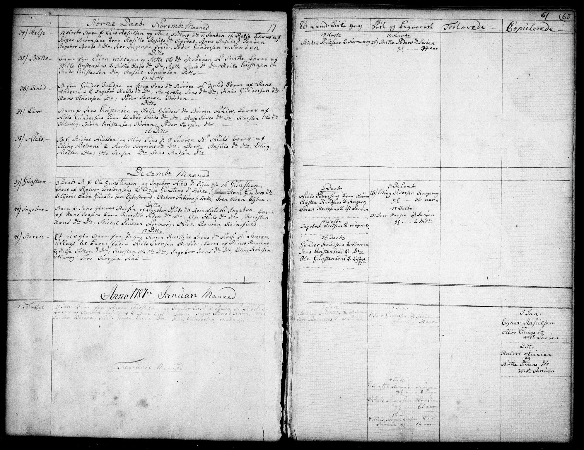 Dypvåg sokneprestkontor, SAK/1111-0007/F/Fb/Fba/L0007: Parish register (copy) no. B 7, 1762-1810, p. 61