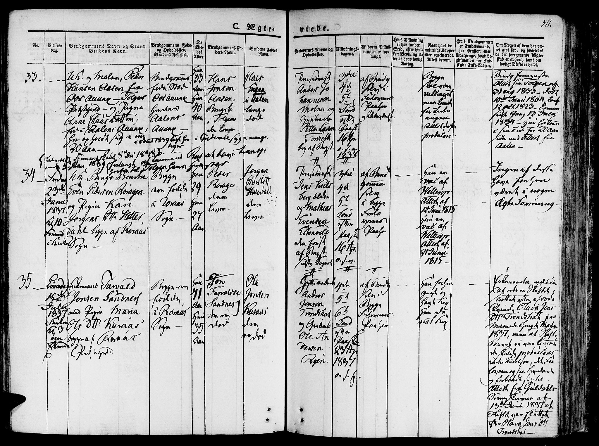 Ministerialprotokoller, klokkerbøker og fødselsregistre - Sør-Trøndelag, SAT/A-1456/681/L0930: Parish register (official) no. 681A08, 1829-1844, p. 511
