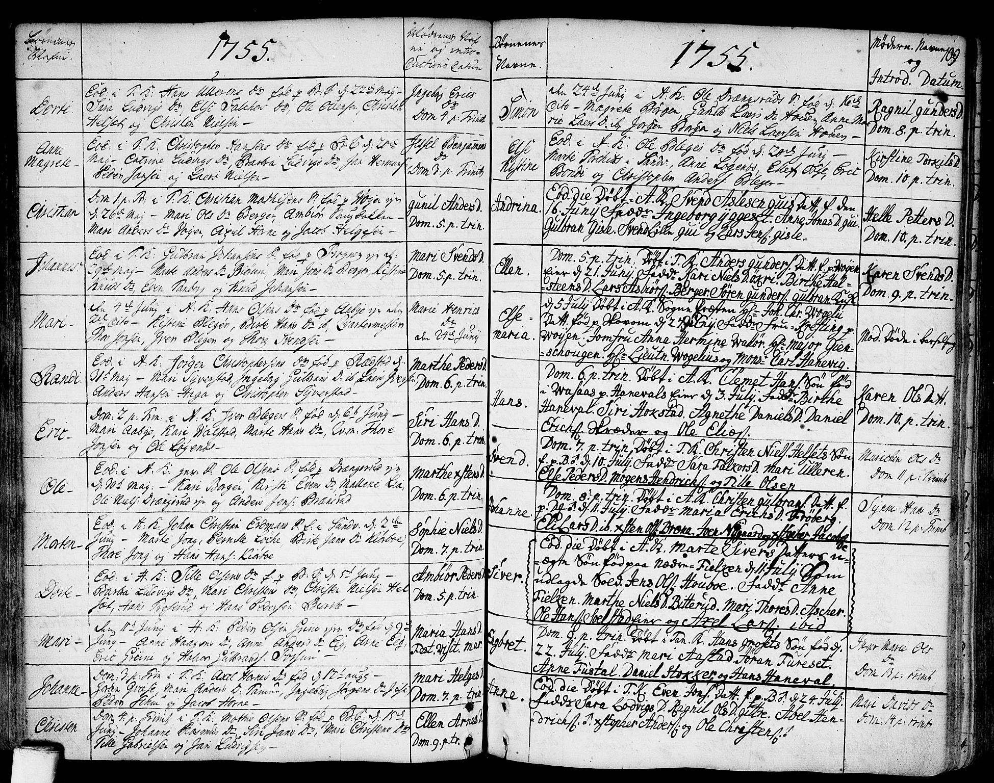 Asker prestekontor Kirkebøker, AV/SAO-A-10256a/F/Fa/L0002: Parish register (official) no. I 2, 1733-1766, p. 109