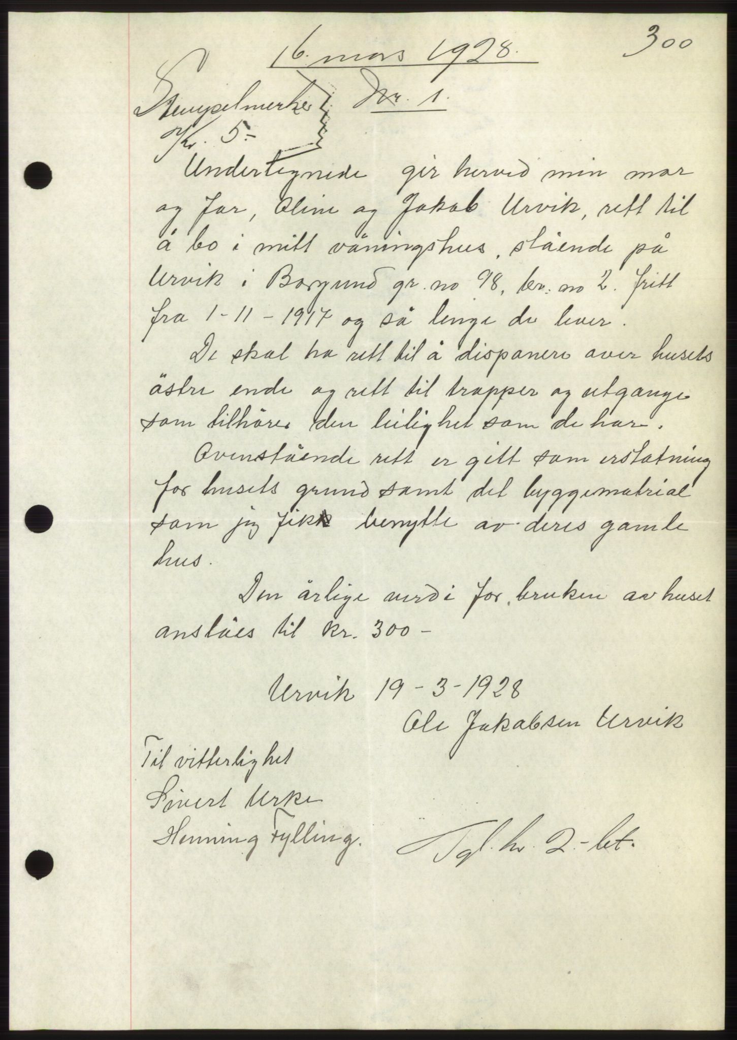 Nordre Sunnmøre sorenskriveri, AV/SAT-A-0006/1/2/2C/2Ca/L0041: Mortgage book no. 41, 1928-1928, Deed date: 16.04.1928