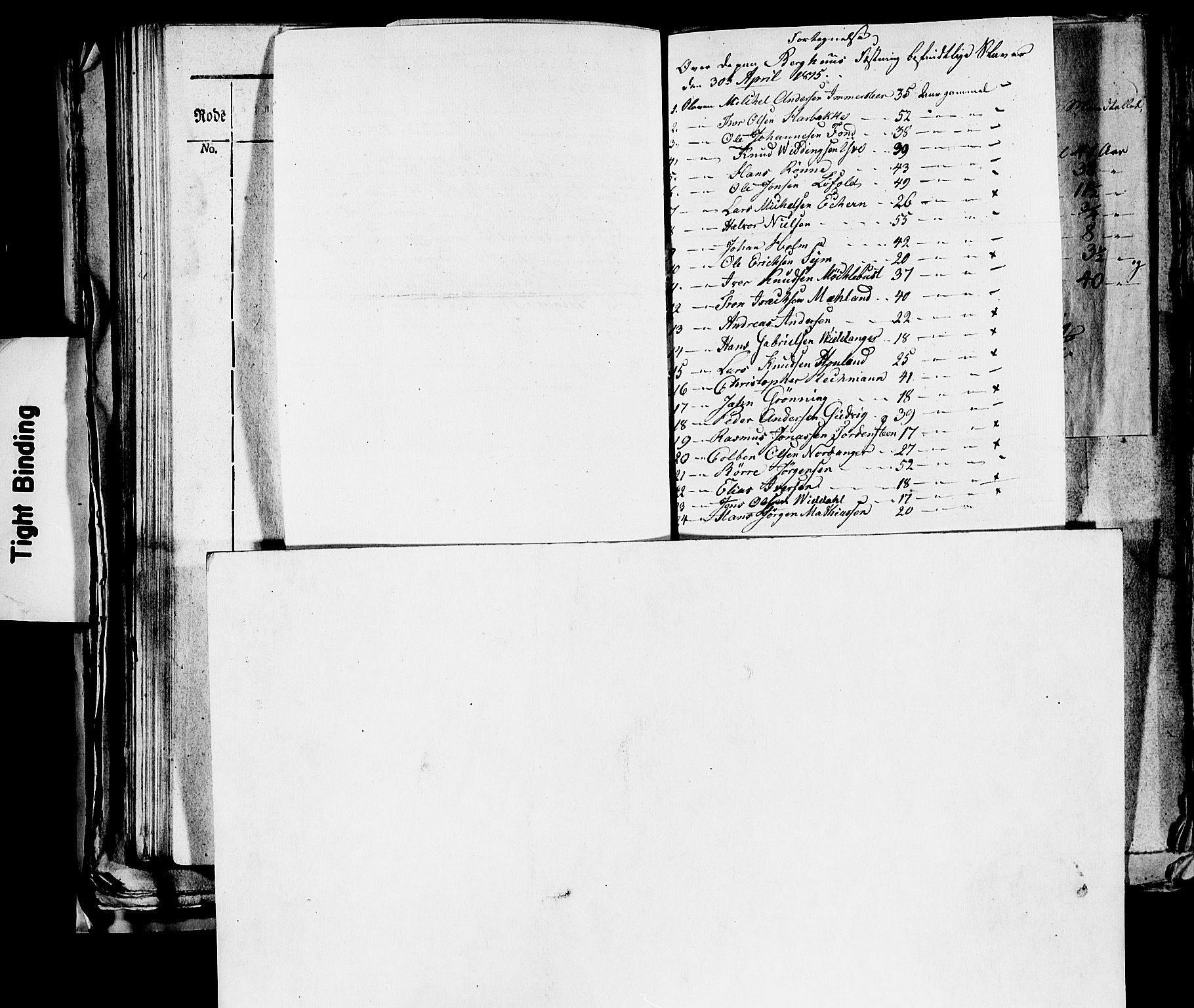 SAB, 1815 Census for Bergen, 1815, p. 995