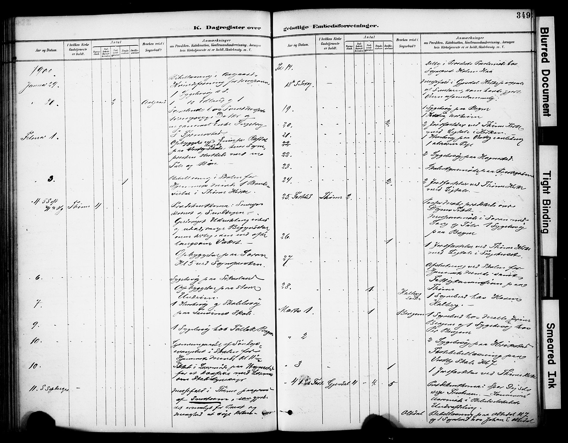 Lye sokneprestkontor, AV/SAST-A-101794/001/30BA/L0011: Parish register (official) no. A 9, 1893-1903, p. 349