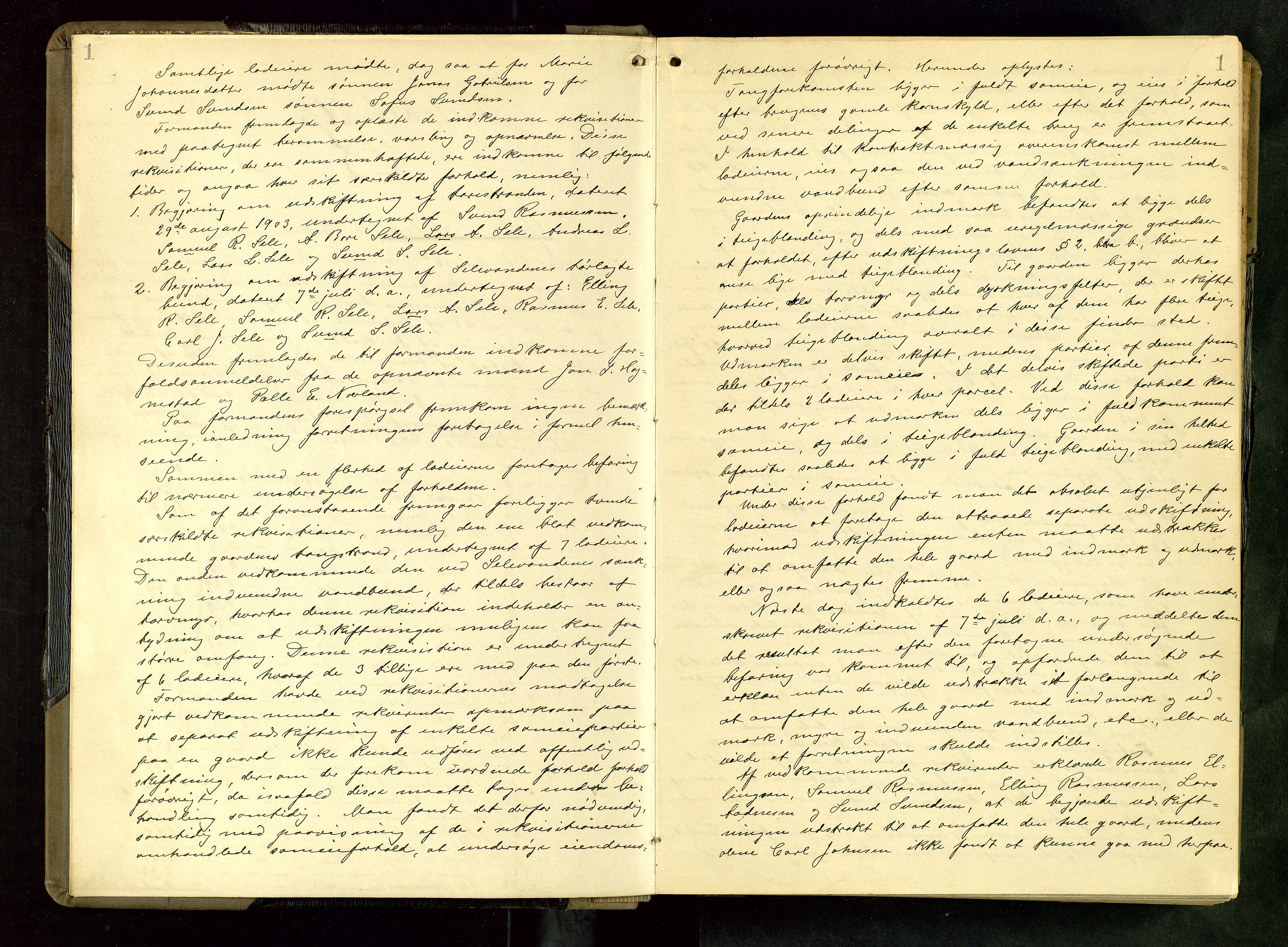Rogaland jordskifterett, AV/SAST-A-102426/Oa/L0064: Forhandlingsprotokoll, 1905-1908, p. 1