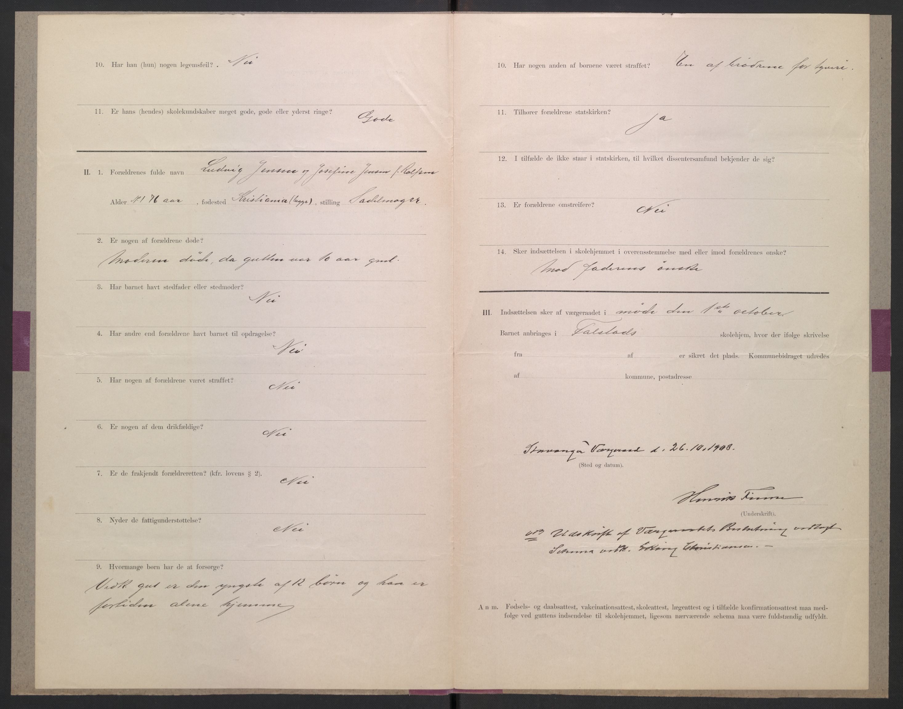 Falstad skolehjem, RA/S-1676/E/Eb/L0006: Elevmapper løpenr. 121-145, 1903-1910, p. 25