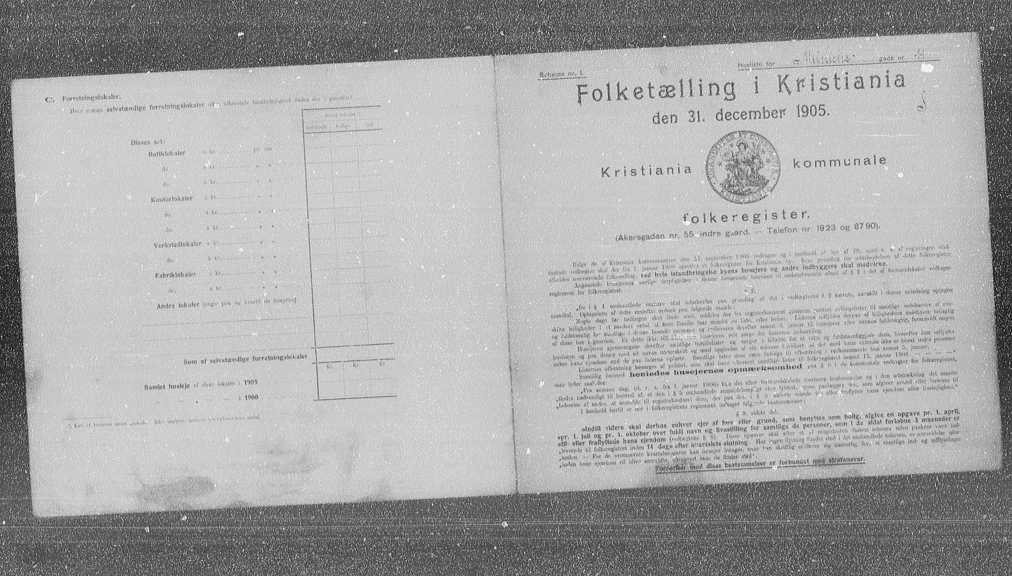 OBA, Municipal Census 1905 for Kristiania, 1905, p. 34122
