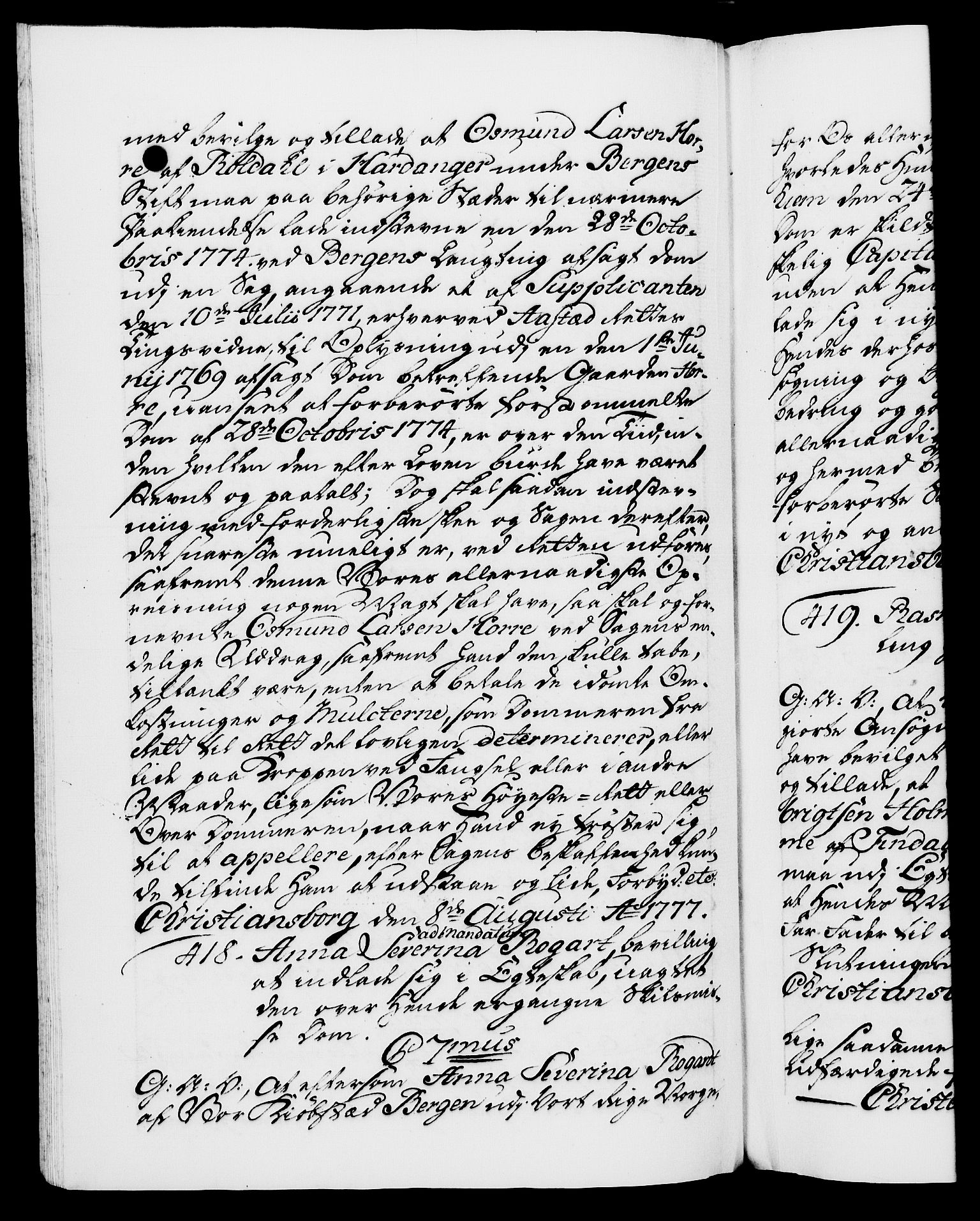 Danske Kanselli 1572-1799, AV/RA-EA-3023/F/Fc/Fca/Fcaa/L0047: Norske registre, 1776-1778, p. 570b