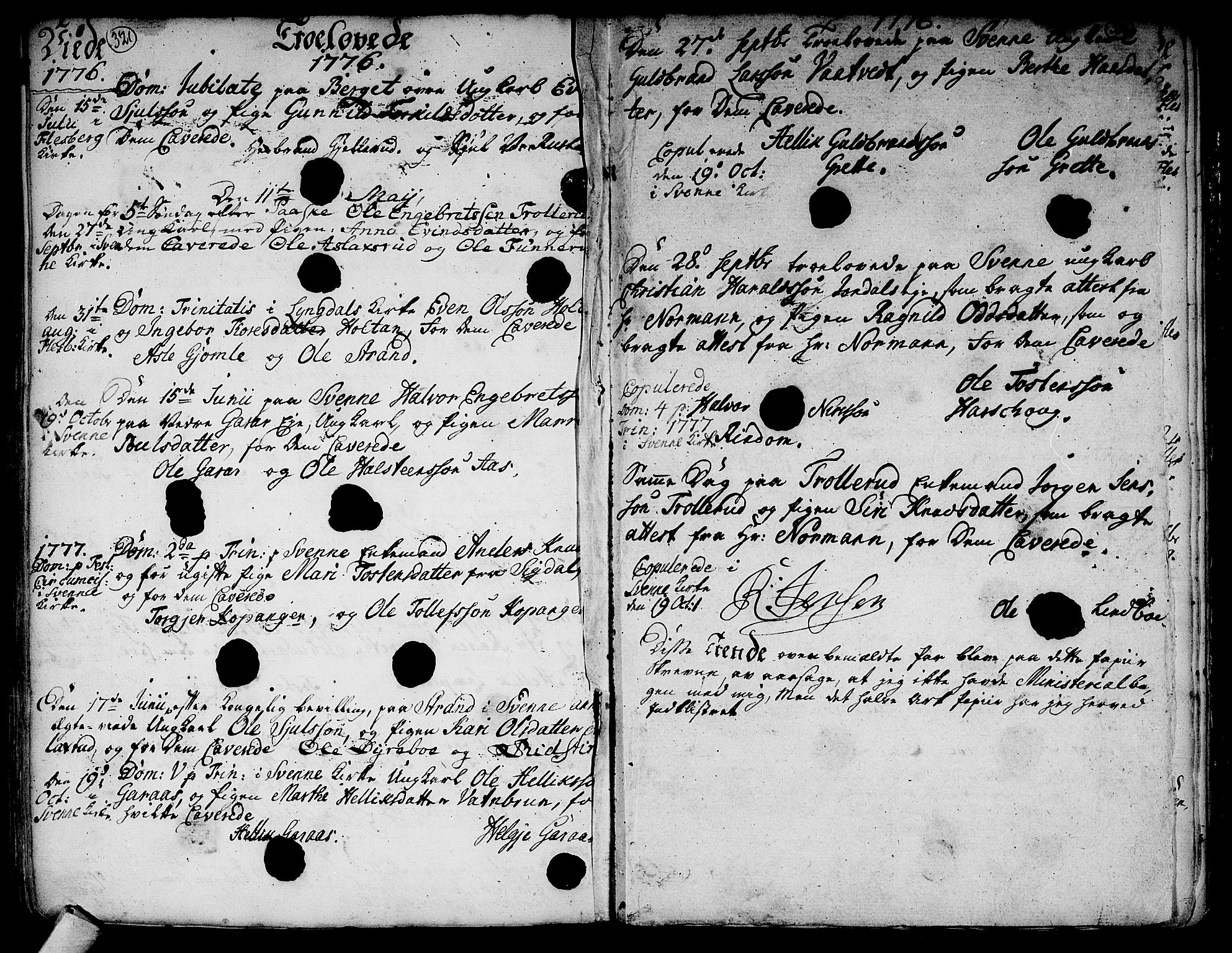 Flesberg kirkebøker, SAKO/A-18/F/Fa/L0003: Parish register (official) no. I 3, 1748-1790, p. 321-322