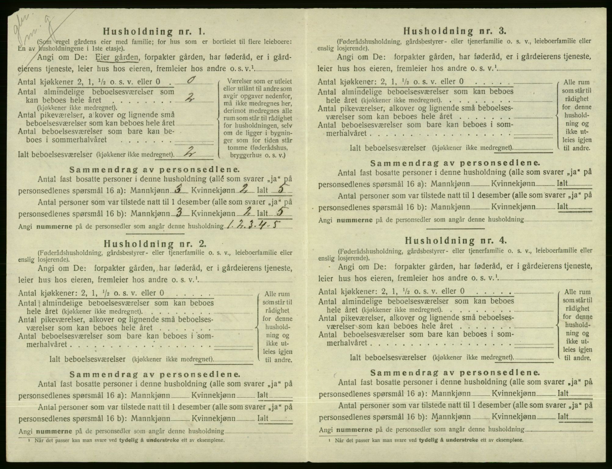 SAB, 1920 census for Voss, 1920, p. 1682