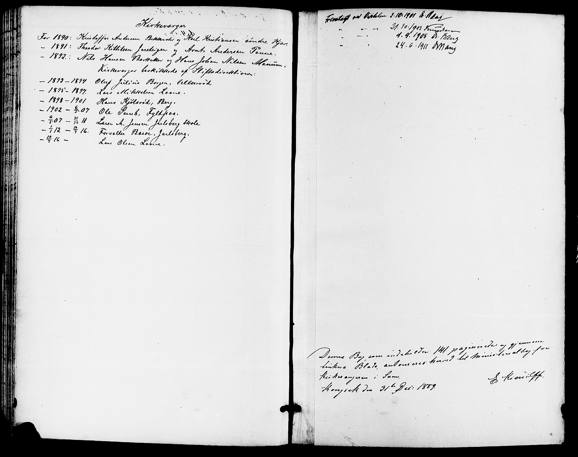Sem kirkebøker, SAKO/A-5/G/Ga/L0006: Parish register (copy) no. I 6, 1890-1908