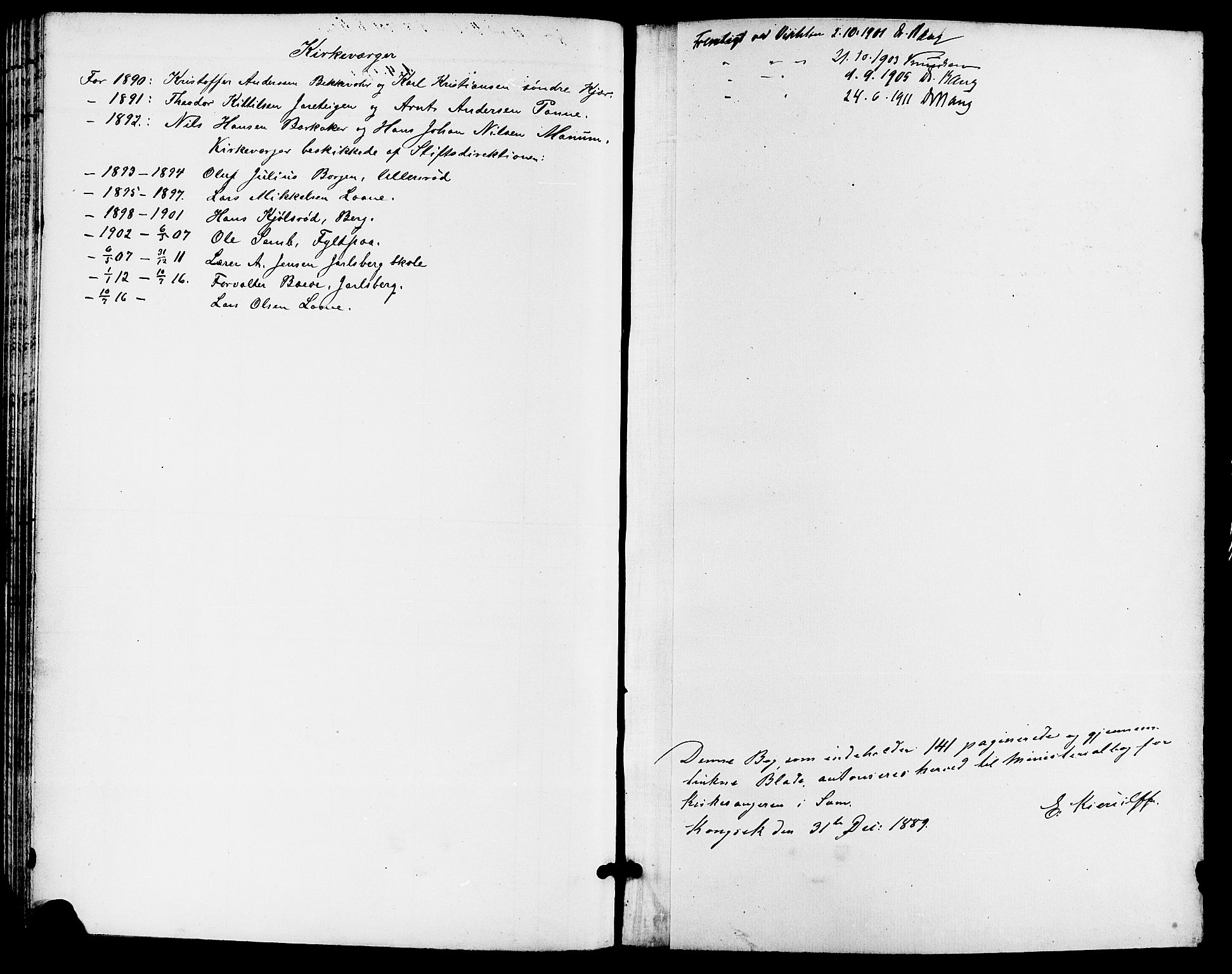 Sem kirkebøker, AV/SAKO-A-5/G/Ga/L0006: Parish register (copy) no. I 6, 1890-1908