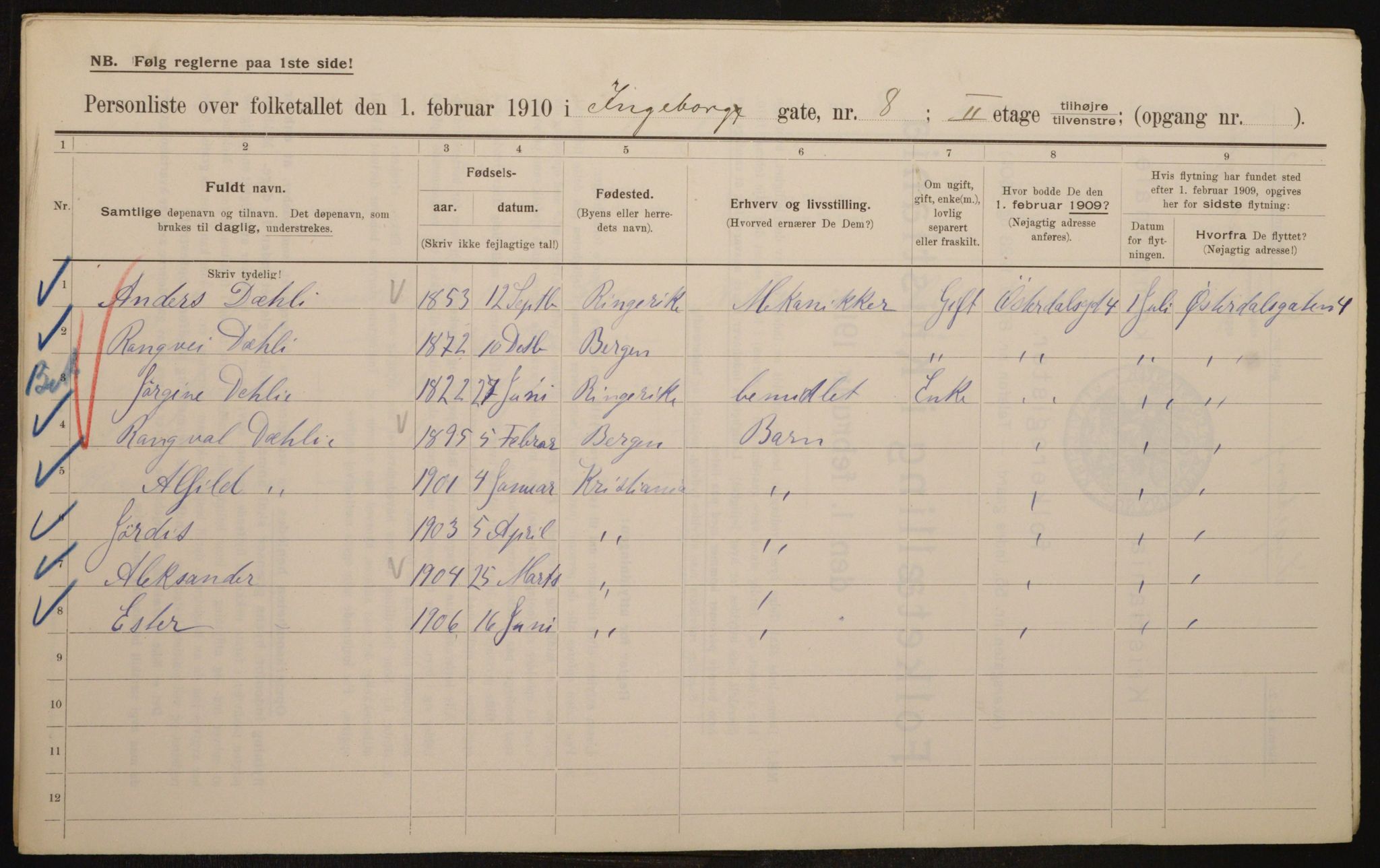 OBA, Municipal Census 1910 for Kristiania, 1910, p. 42808