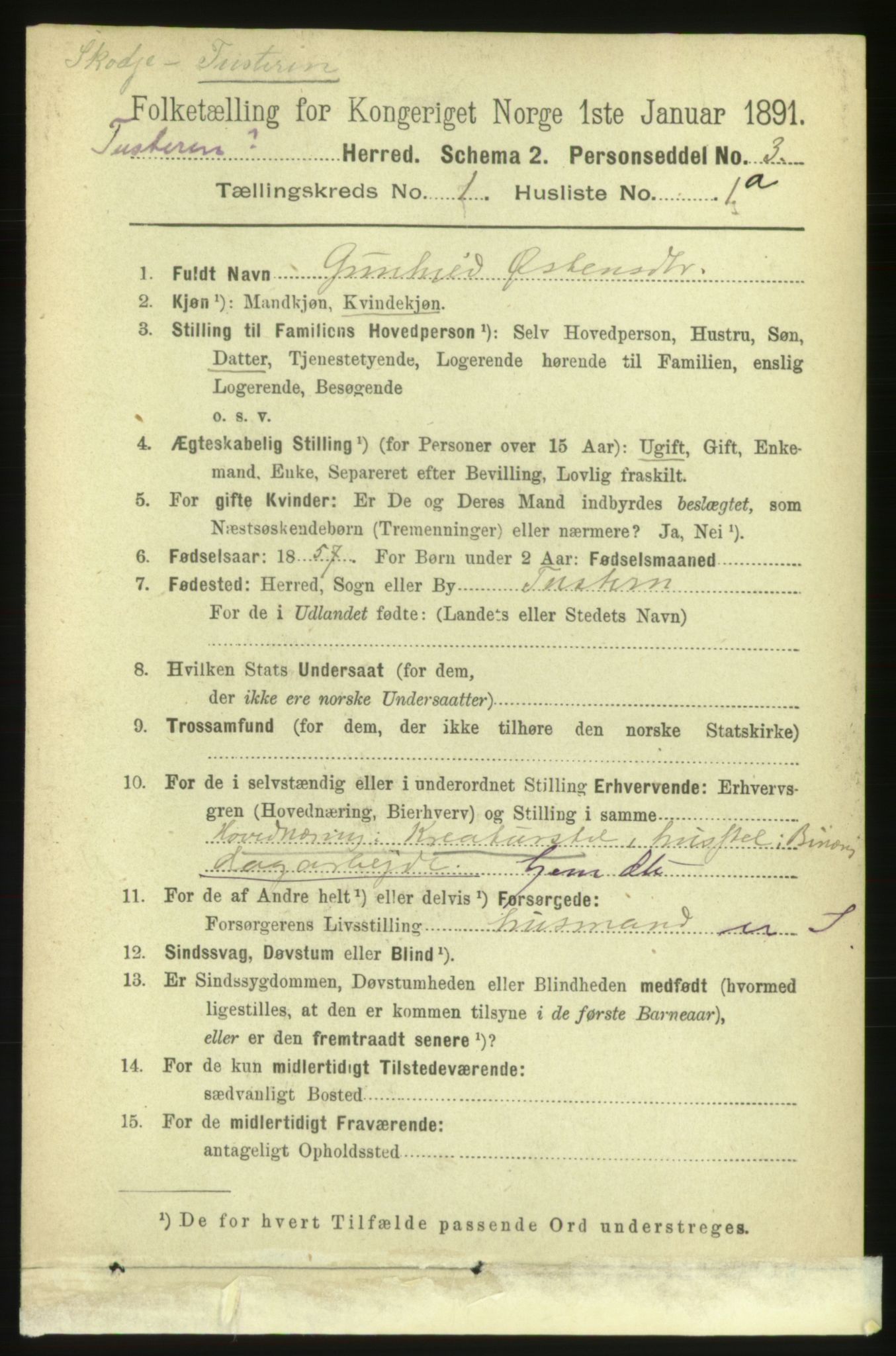 RA, 1891 census for 1572 Tustna, 1891, p. 102