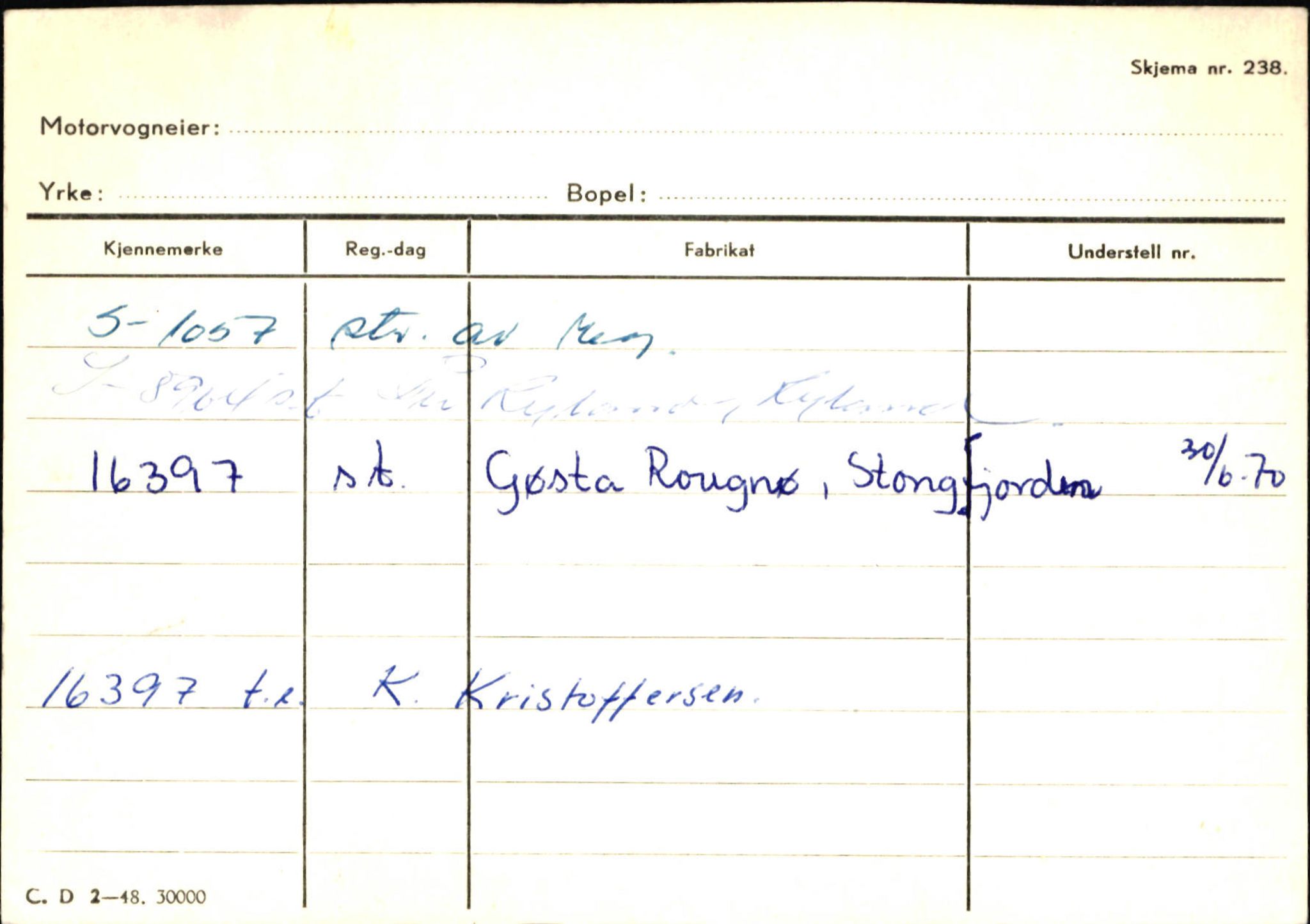 Statens vegvesen, Sogn og Fjordane vegkontor, SAB/A-5301/4/F/L0132: Eigarregister Askvoll A-Å. Balestrand A-Å, 1945-1975, p. 751