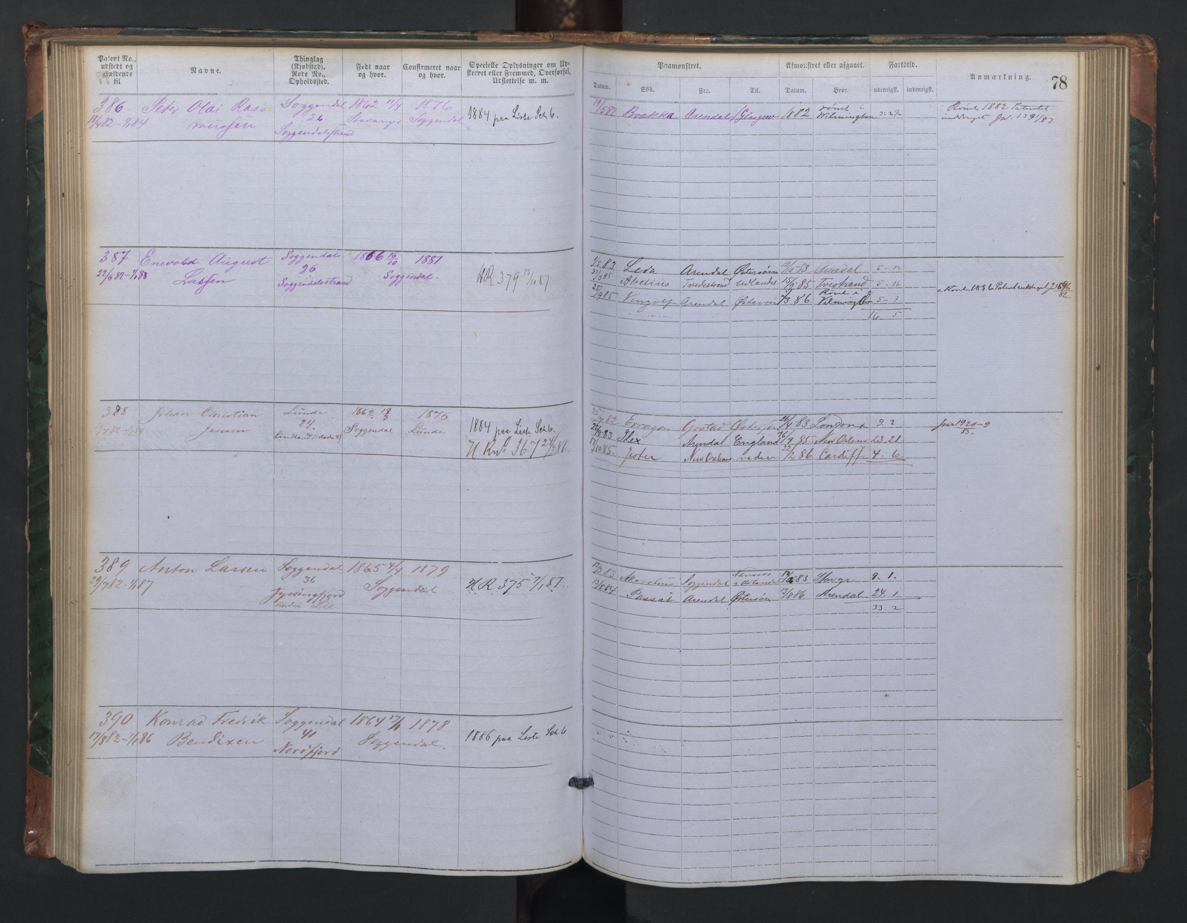 Sogndal mønstringskrets, SAK/2031-0020/F/Fa/L0001: Annotasjonsrulle nr 1-635 med register, P-1, 1868-1931, p. 69