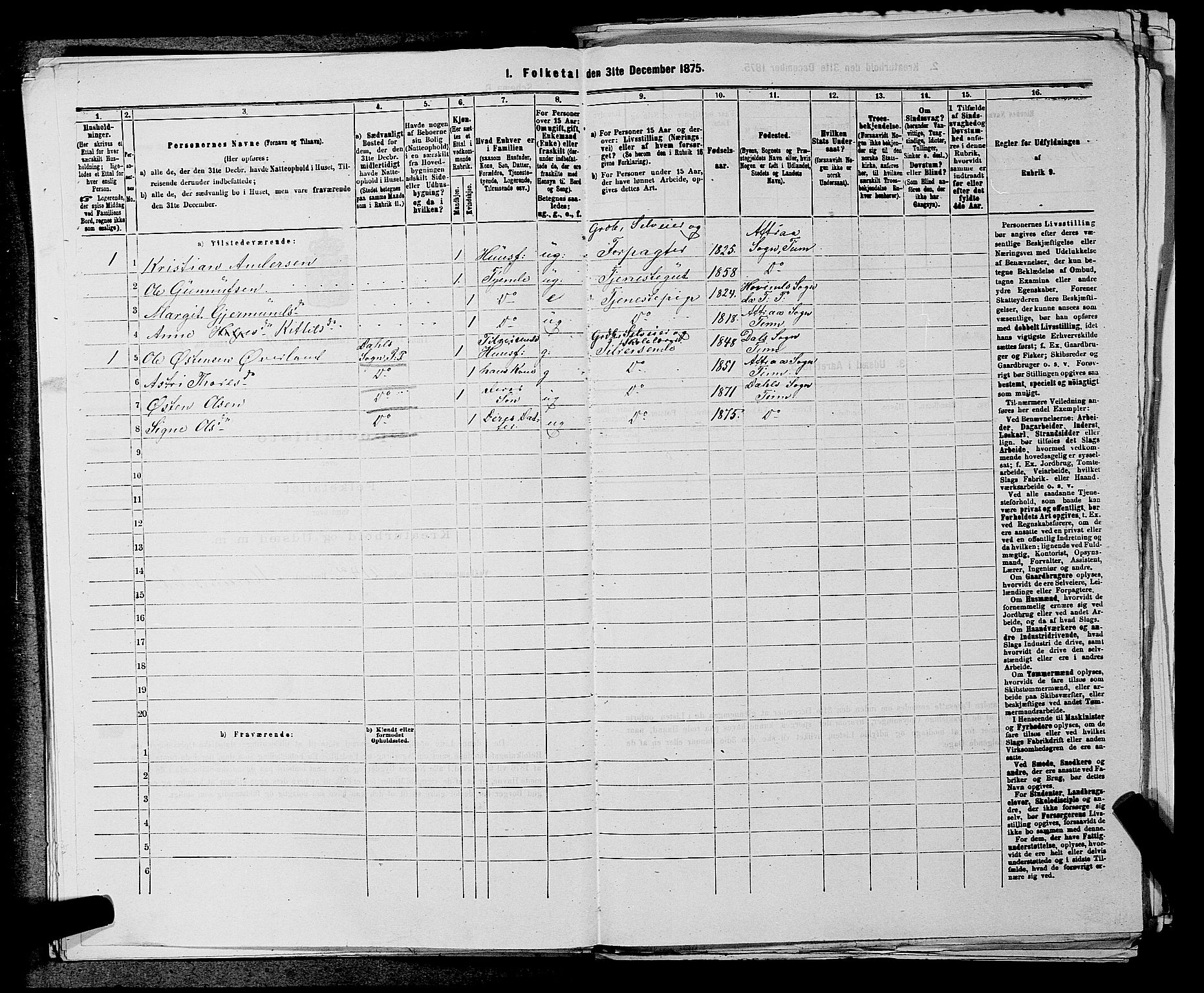 SAKO, 1875 census for 0826P Tinn, 1875, p. 479